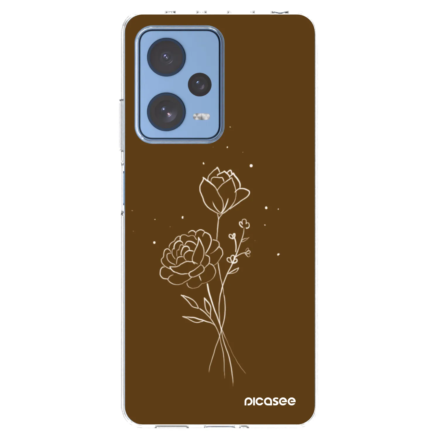 Picasee silikonska prozirna maskica za Xiaomi Redmi Note 12 Pro 5G - Brown flowers