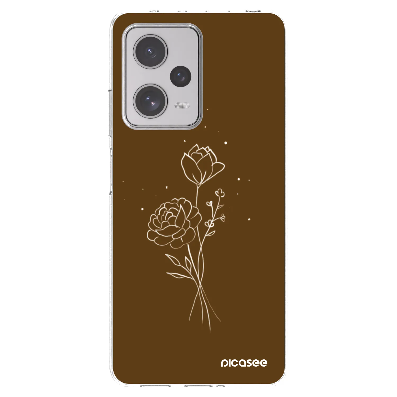 Picasee silikonska prozirna maskica za Xiaomi Redmi Note 12 Pro+ 5G - Brown flowers