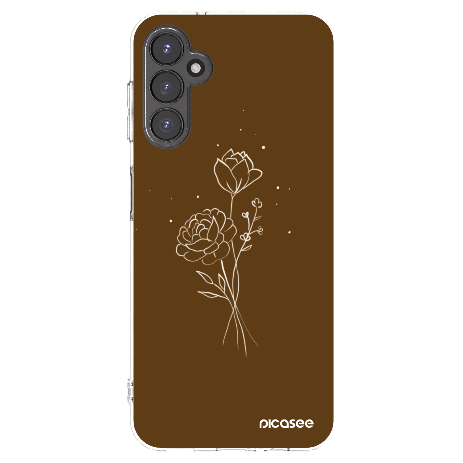 Picasee silikonska prozirna maskica za Samsung Galaxy A14 5G A146P - Brown flowers