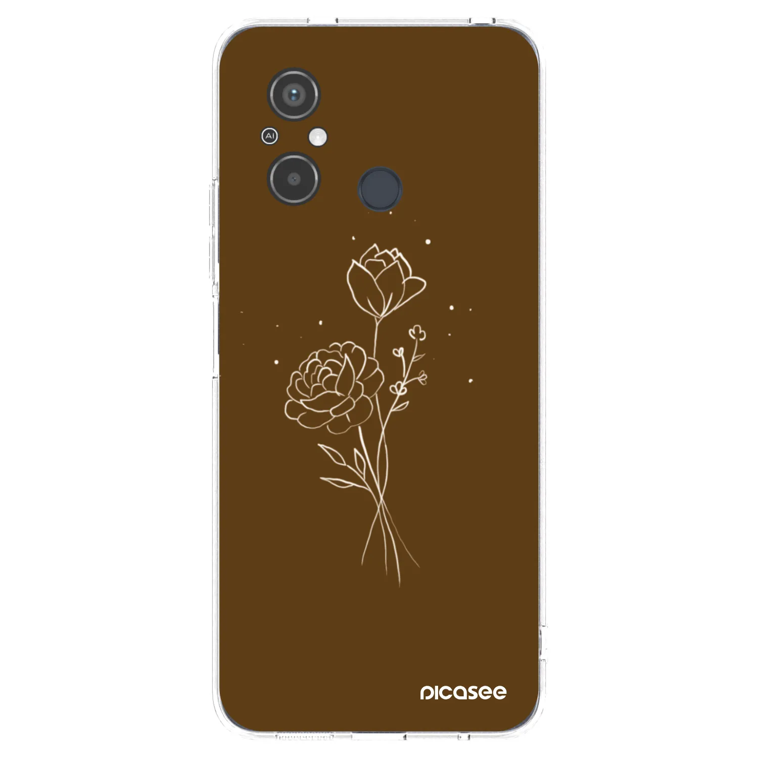 Picasee silikonska prozirna maskica za Xiaomi Redmi 12C - Brown flowers