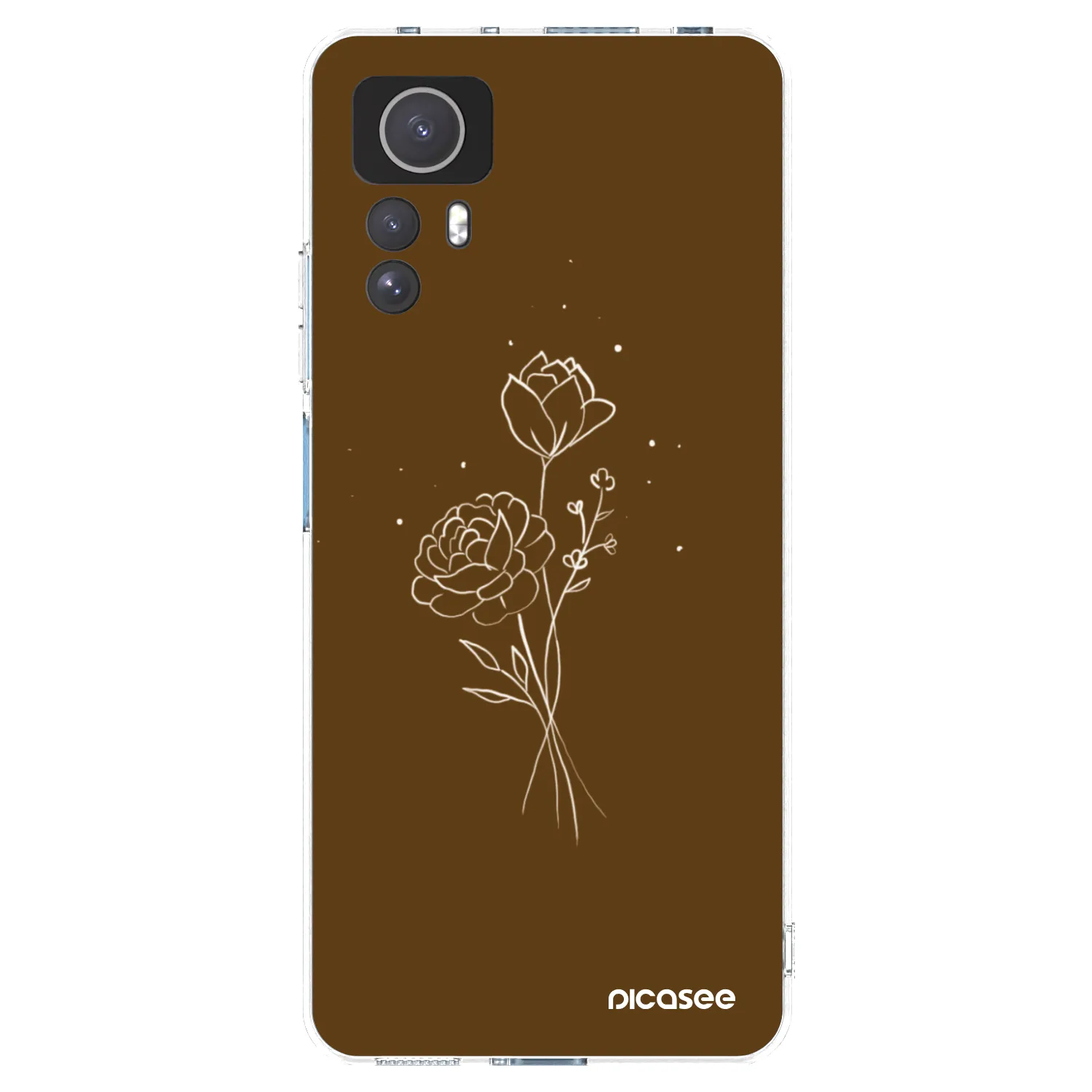 Picasee silikonska prozirna maskica za Xiaomi Redmi Note 12S - Brown flowers