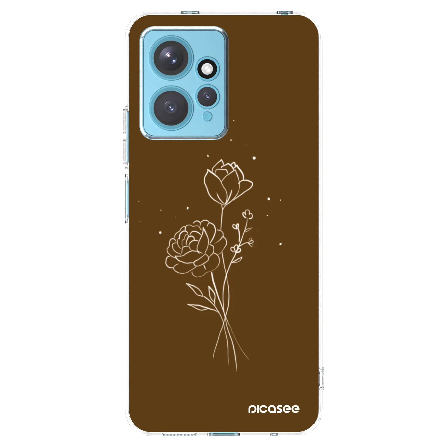 Picasee silikonska prozirna maskica za Xiaomi Redmi Note 12 4G - Brown flowers