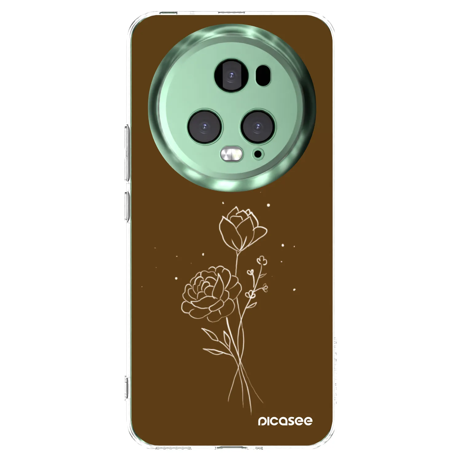 Picasee silikonska prozirna maskica za Honor Magic5 Pro - Brown flowers
