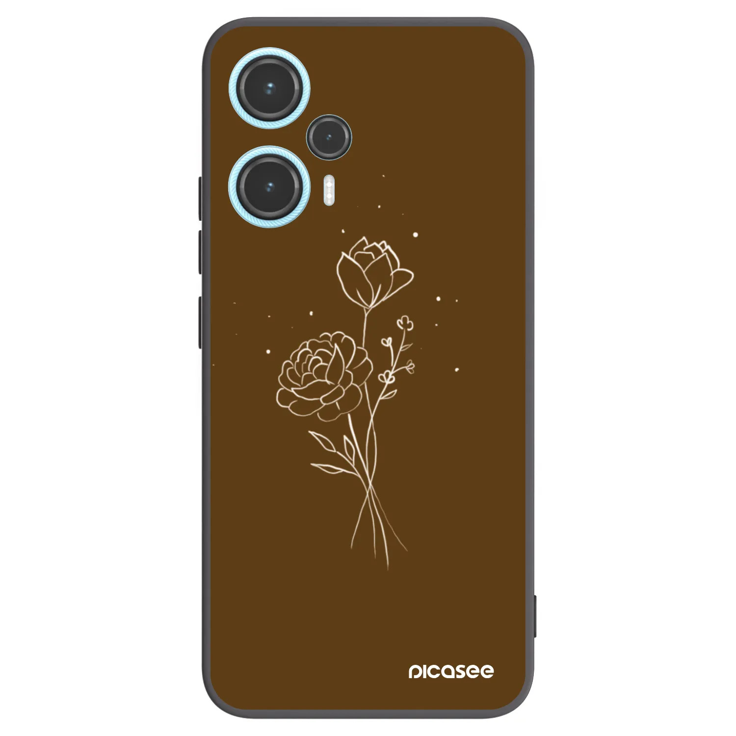 Picasee crna silikonska maskica za Xiaomi Poco F5 - Brown flowers