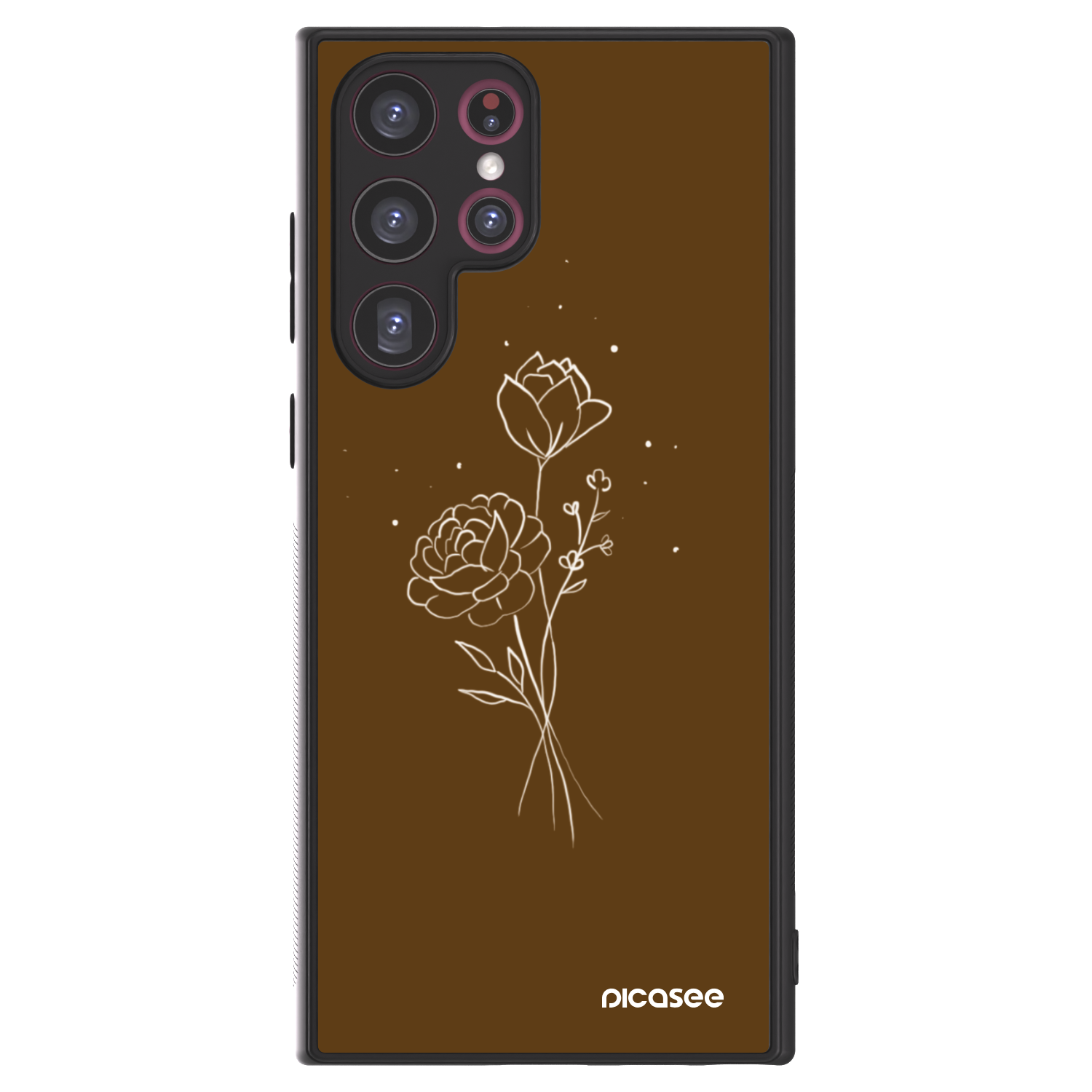 Picasee ULTIMATE CASE PowerShare za Samsung Galaxy S22 Ultra 5G - Brown flowers