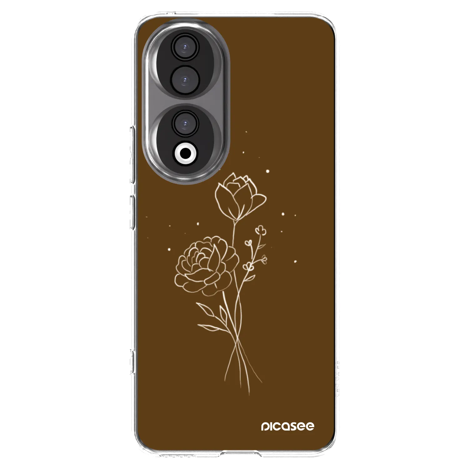Picasee silikonska prozirna maskica za Honor 90 5G - Brown flowers