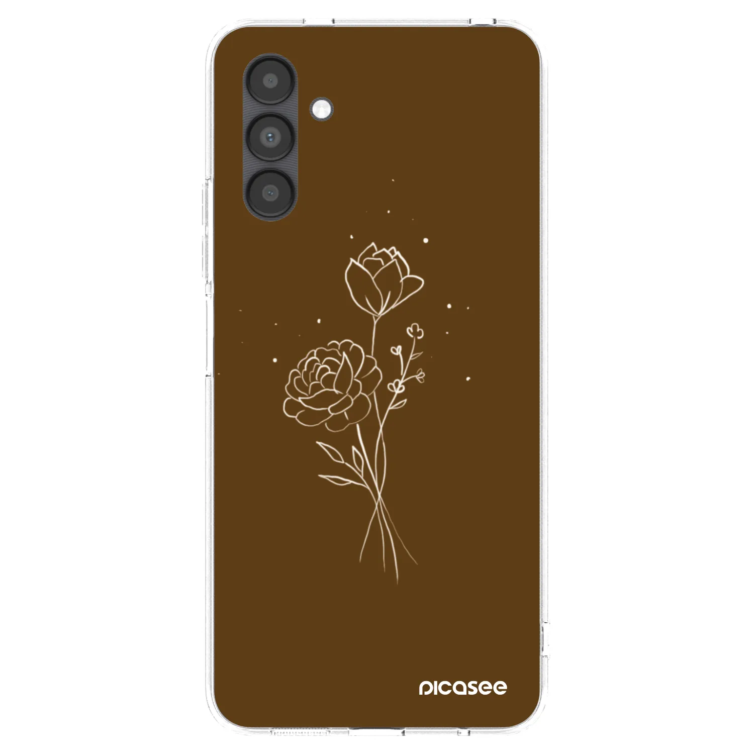 Picasee silikonska prozirna maskica za Samsung Galaxy A04s A047F - Brown flowers