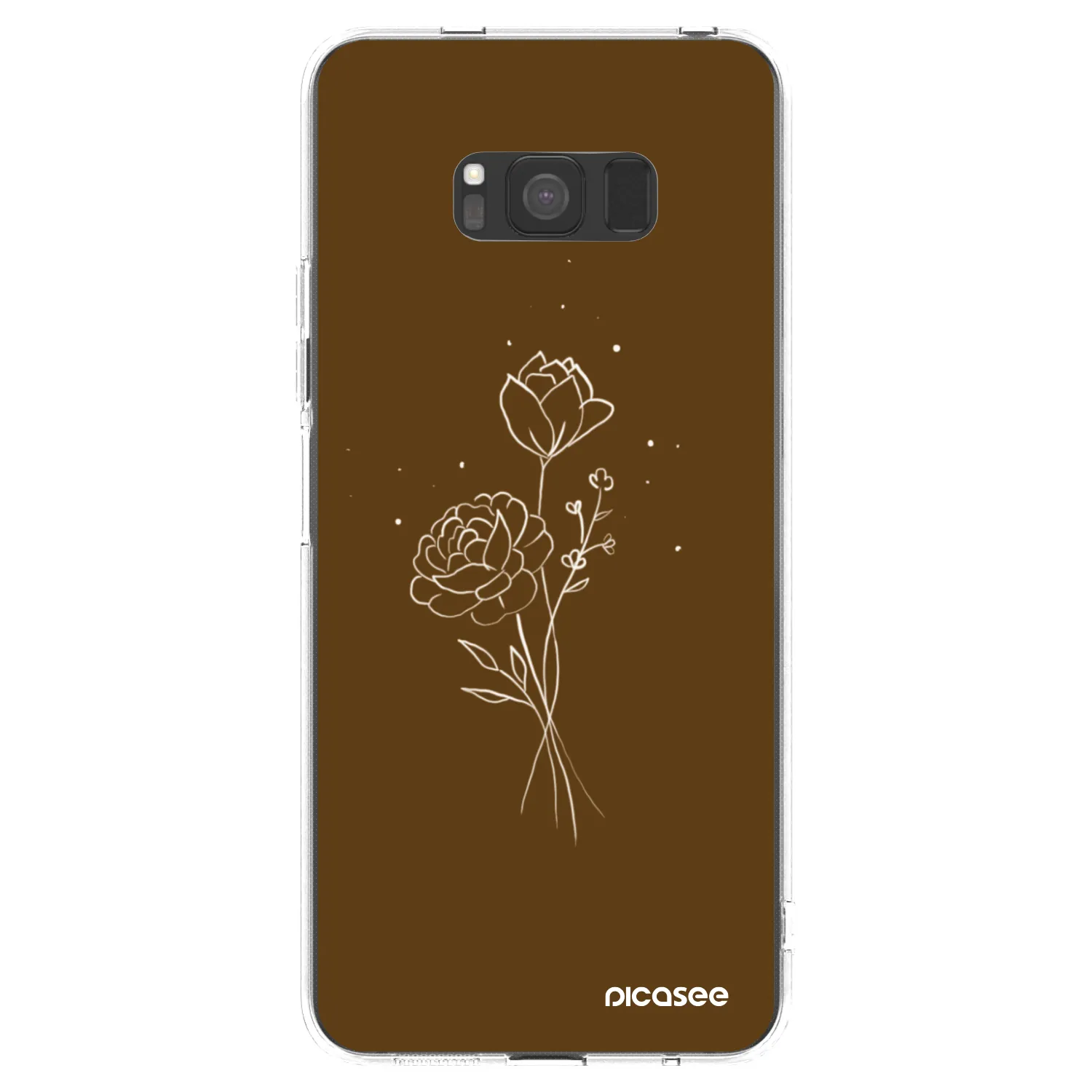 Picasee silikonska prozirna maskica za Samsung Galaxy S8 G950F - Brown flowers