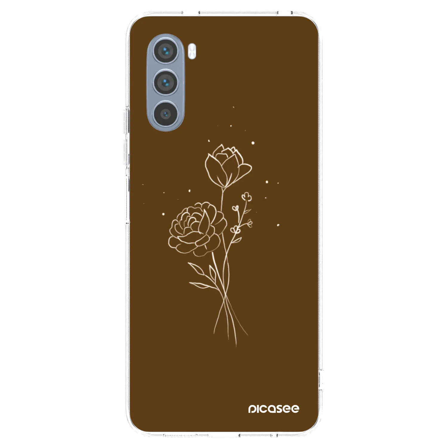 Picasee silikonska prozirna maskica za Motorola Moto G62 - Brown flowers