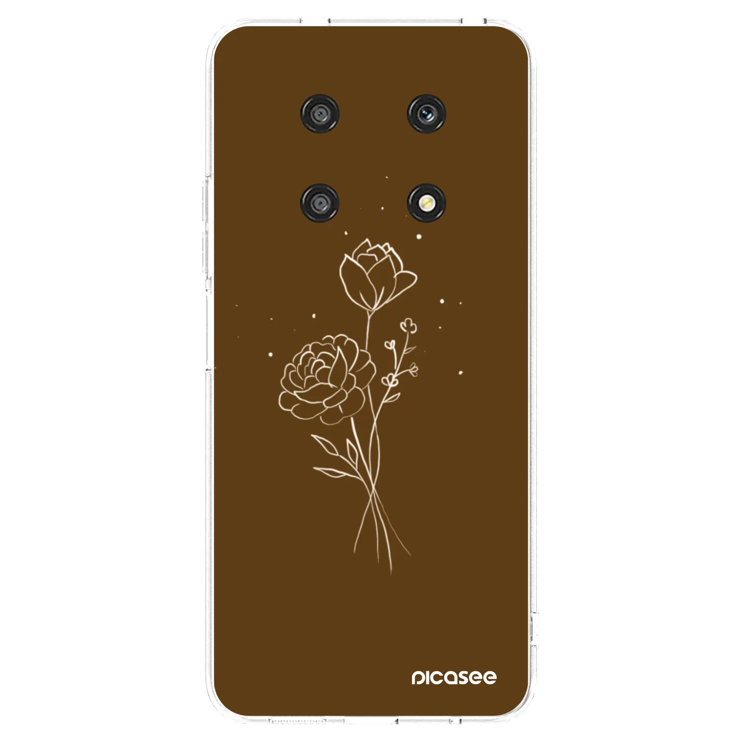Picasee silikonska prozirna maskica za Honor Magic4 Lite 5G - Brown flowers