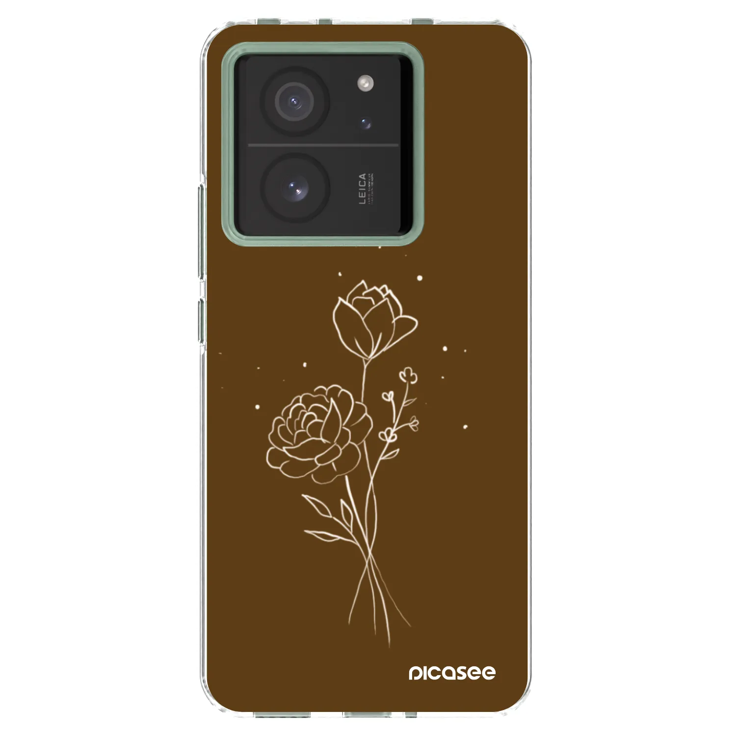 Picasee silikonska prozirna maskica za Xiaomi 13T Pro - Brown flowers