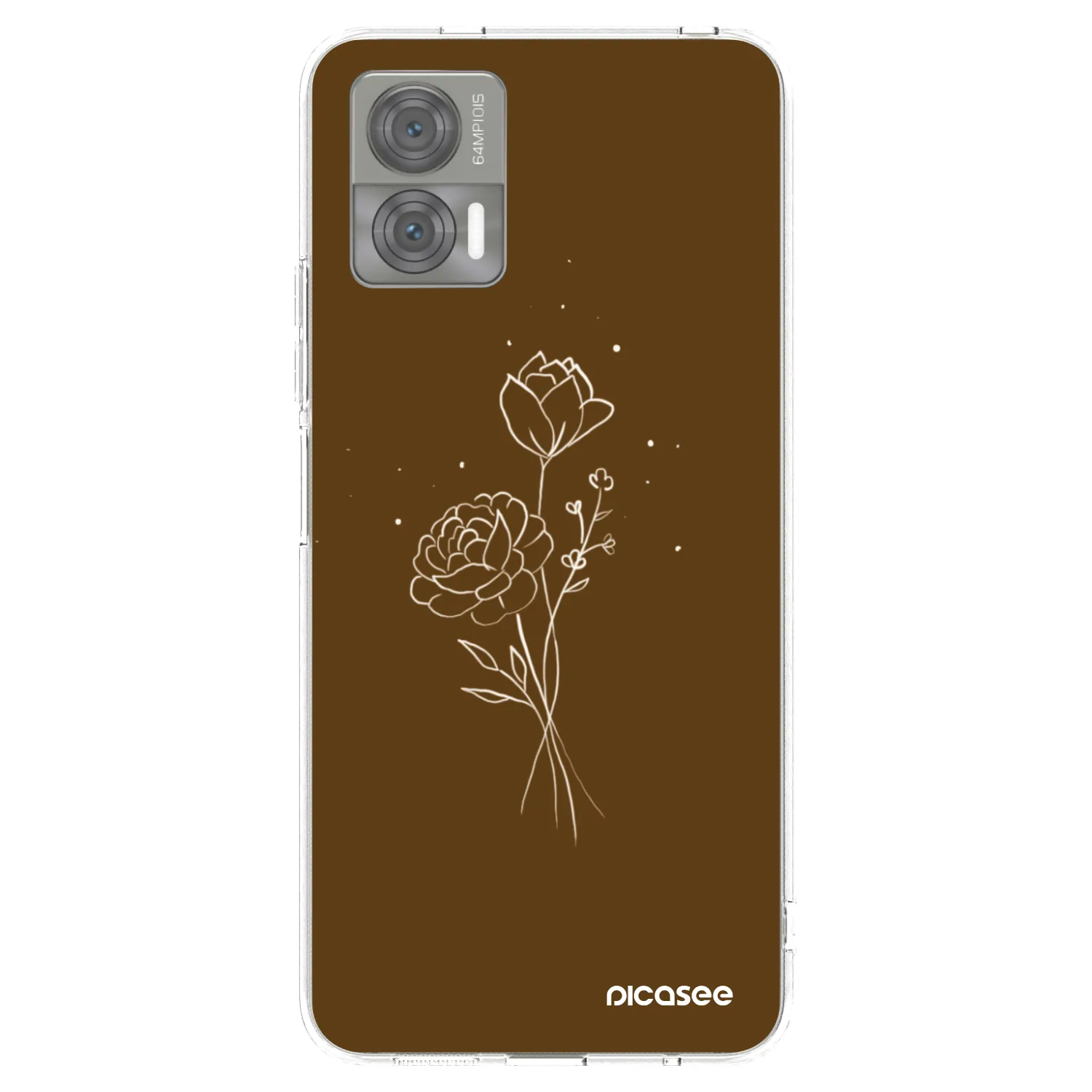 Picasee silikonska prozirna maskica za Motorola Edge 30 Neo - Brown flowers