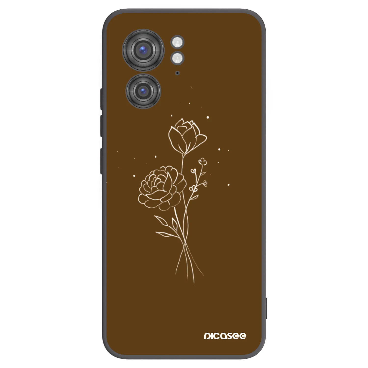 Picasee crna silikonska maskica za Motorola Edge 40 - Brown flowers
