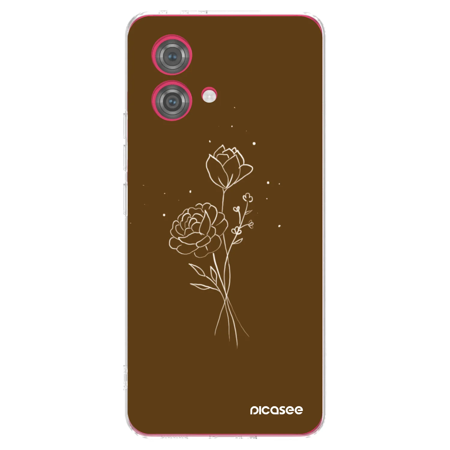 Picasee silikonska prozirna maskica za Motorola Moto G84 5G - Brown flowers