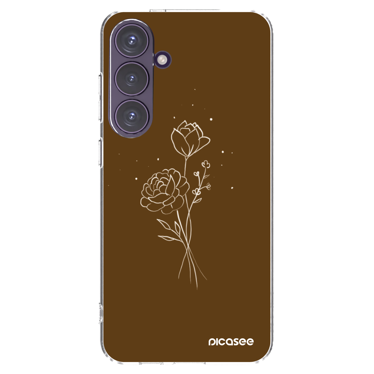 Picasee silikonska prozirna maskica za Samsung Galaxy S24+ S926B 5G - Brown flowers