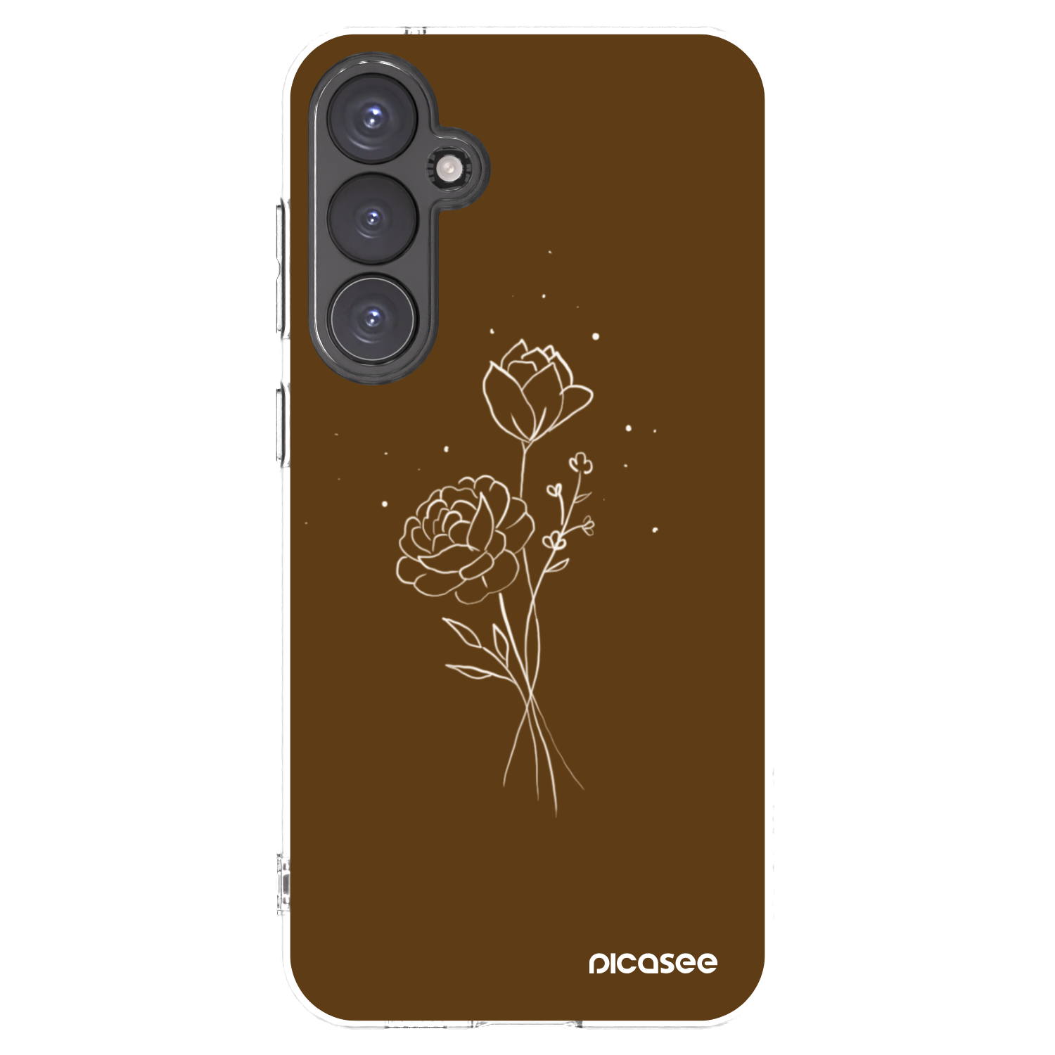 Picasee silikonska prozirna maskica za Samsung Galaxy S23 FE S711B - Brown flowers