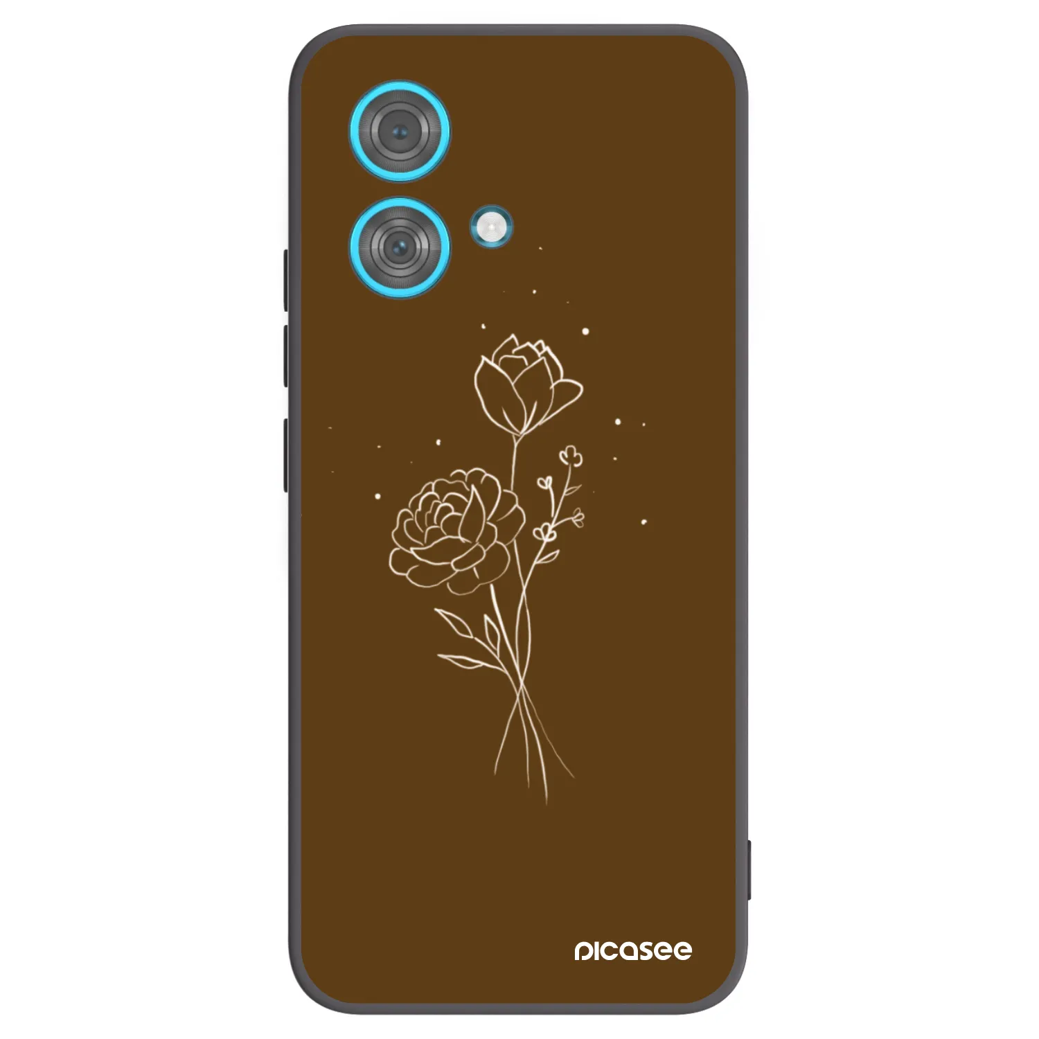 Picasee crna silikonska maskica za Motorola Edge 40 Neo - Brown flowers