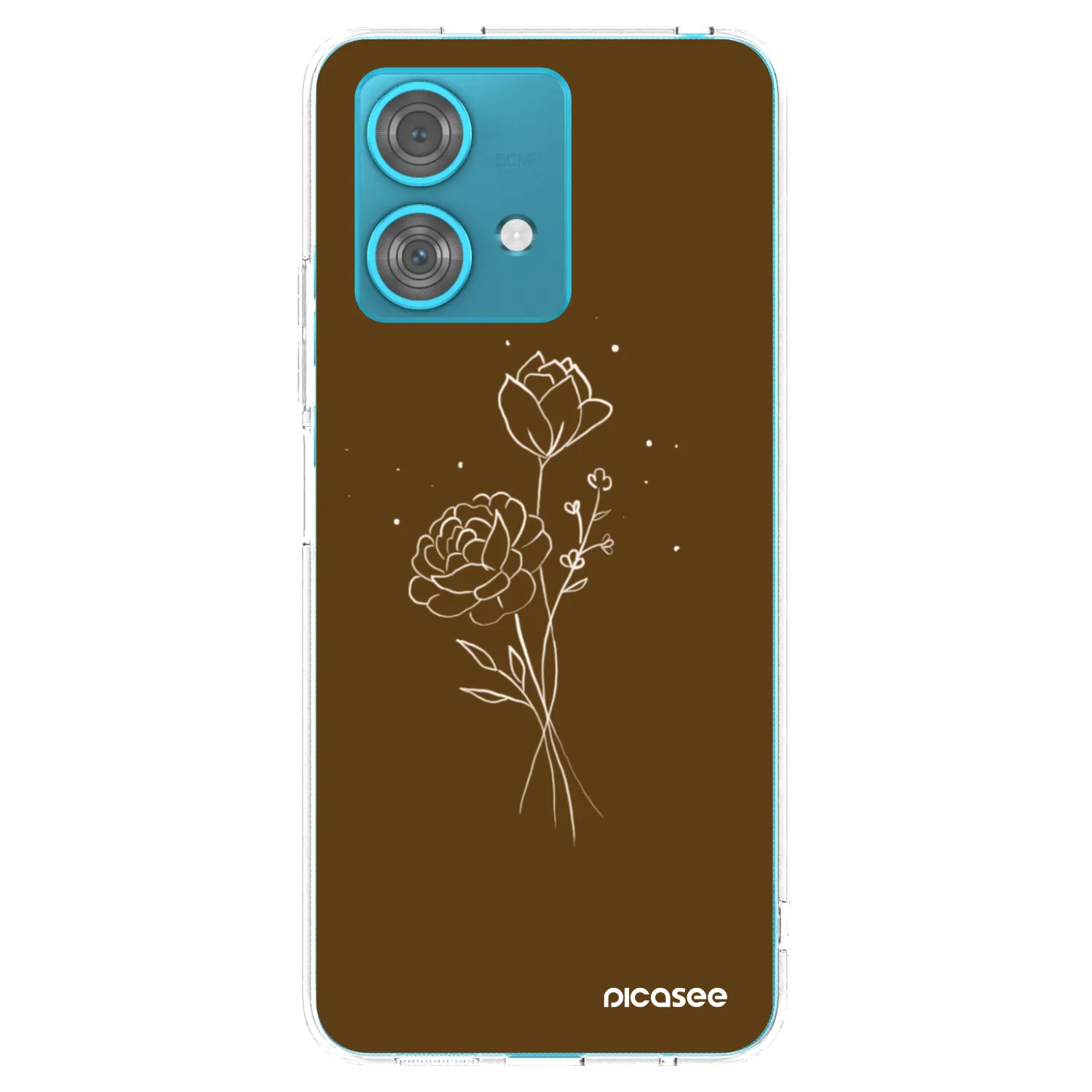 Picasee silikonska prozirna maskica za Motorola Edge 40 Neo - Brown flowers