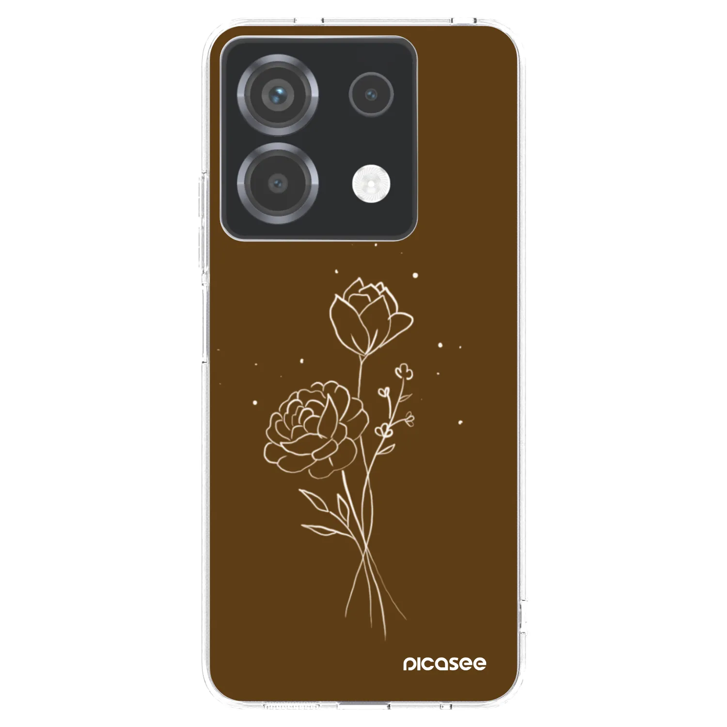 Picasee silikonska prozirna maskica za Xiaomi Poco X6 - Brown flowers