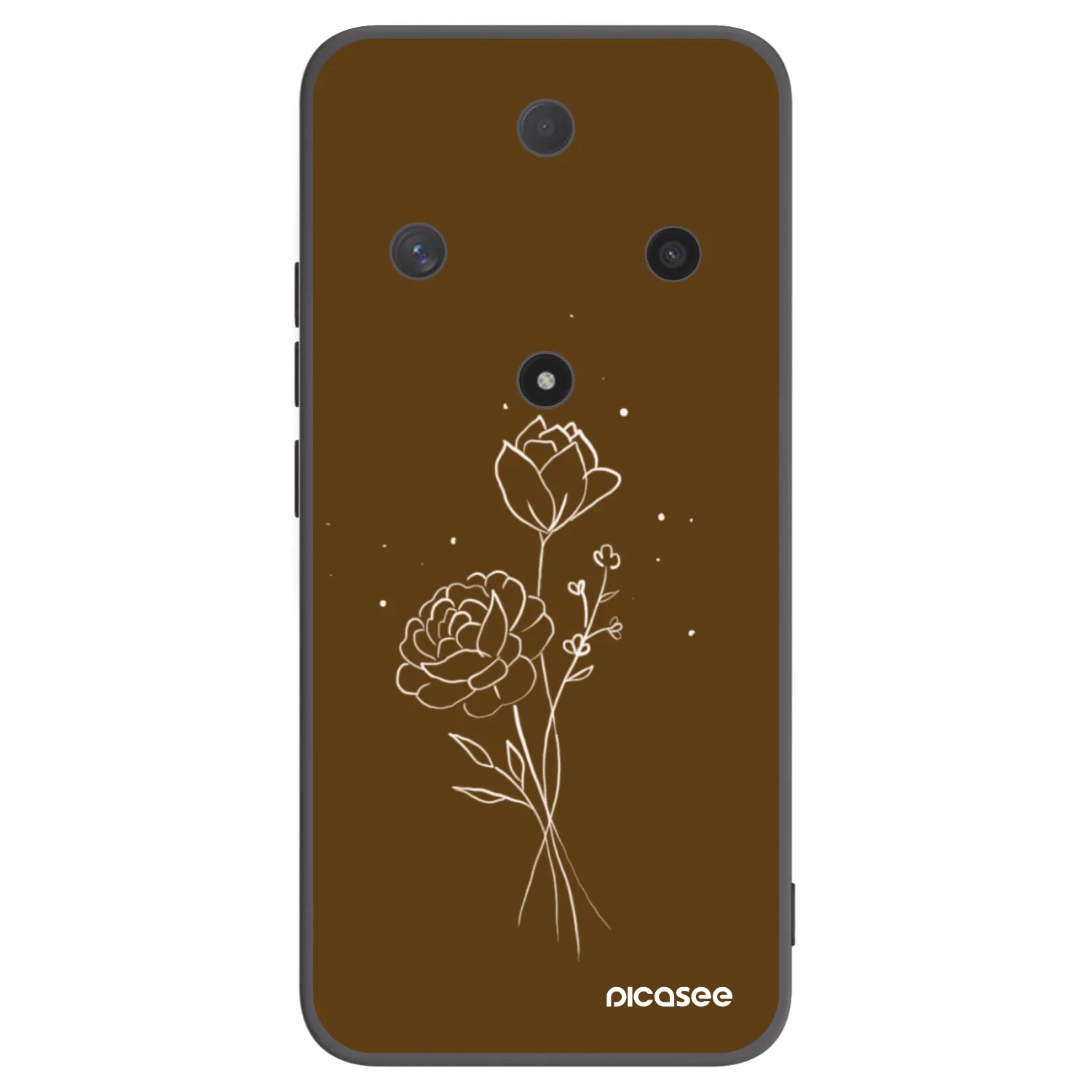 Picasee crna silikonska maskica za Honor Magic6 Lite 5G - Brown flowers