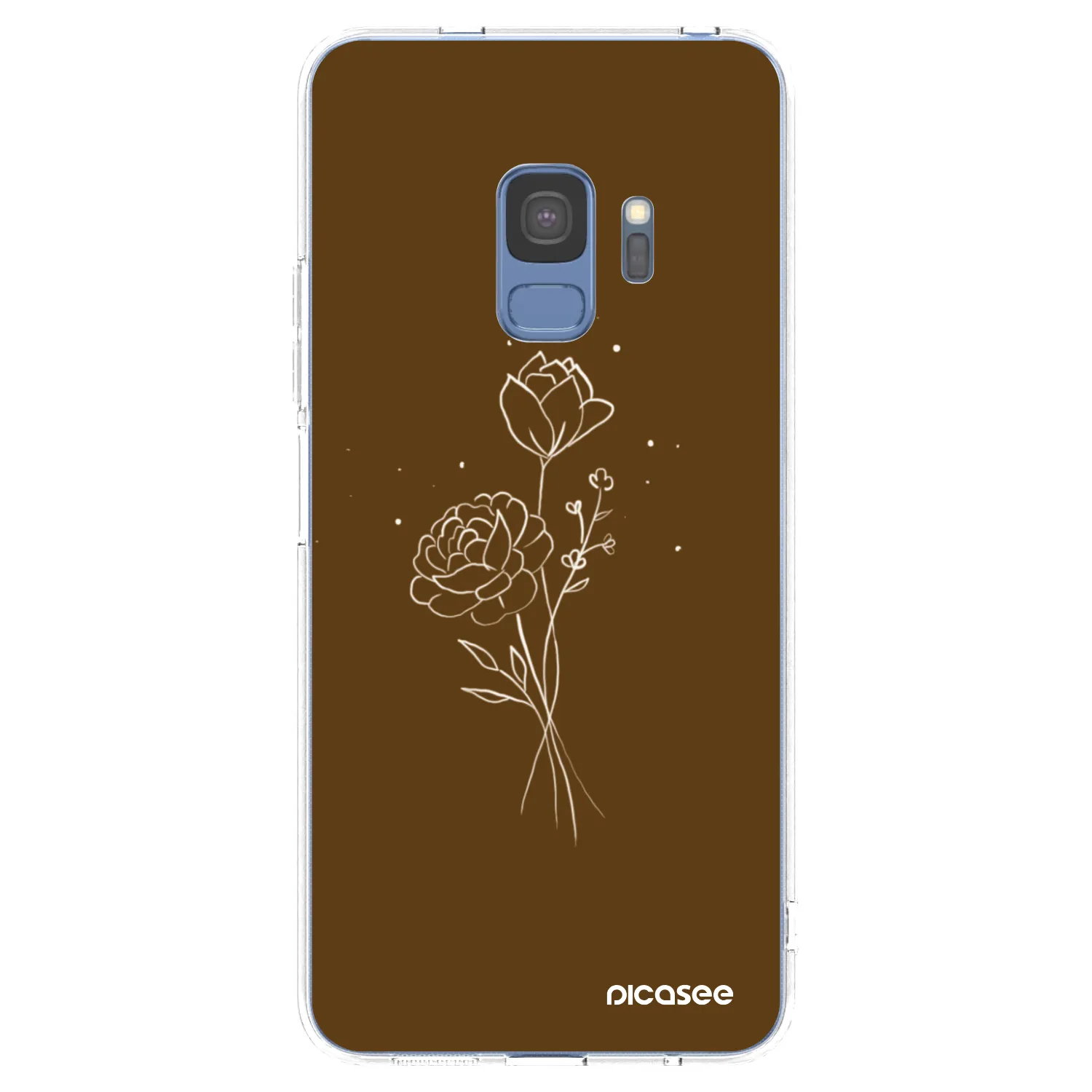 Picasee silikonska prozirna maskica za Samsung Galaxy S9 G960F - Brown flowers