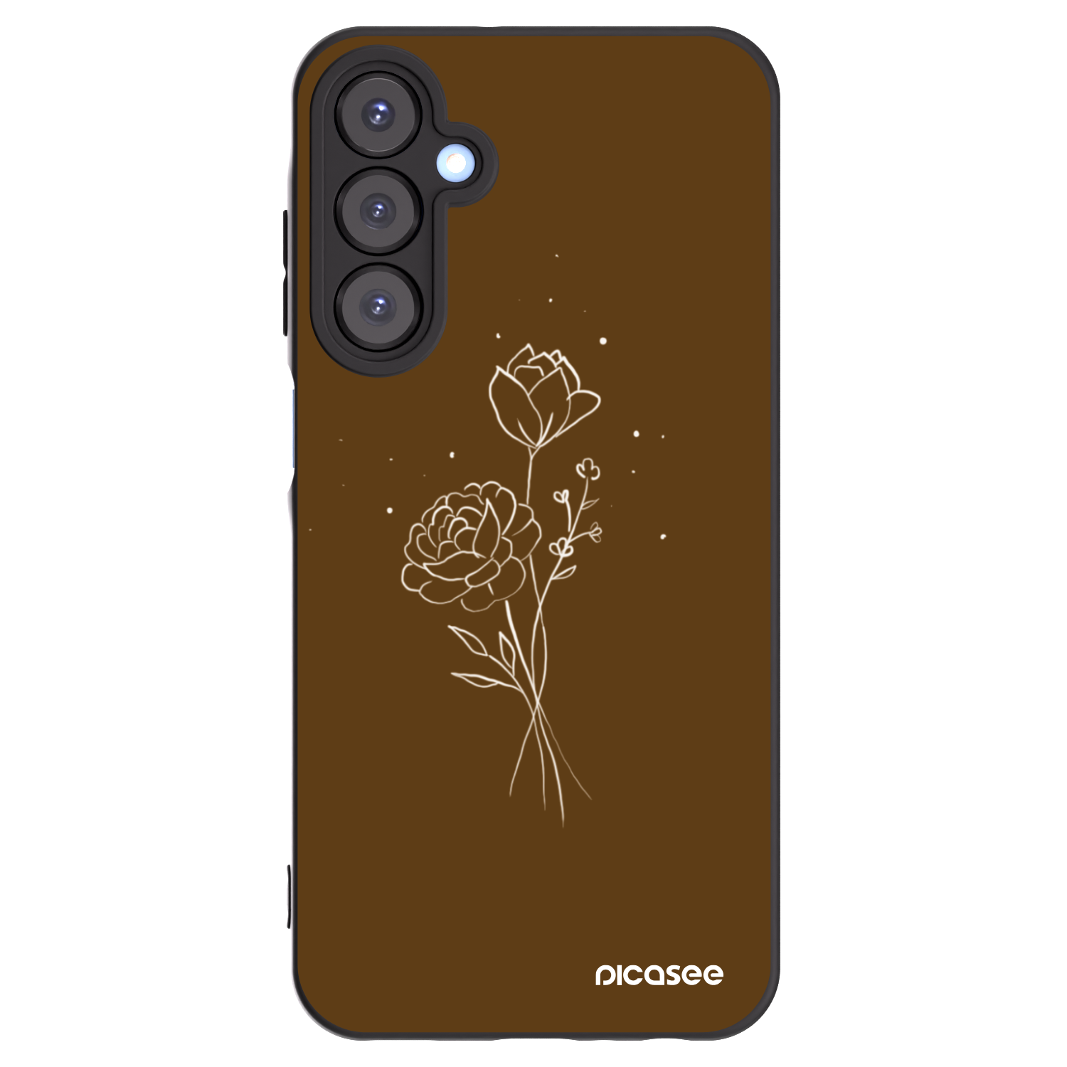 Picasee crna silikonska maskica za Samsung Galaxy A25 A256B 5G - Brown flowers