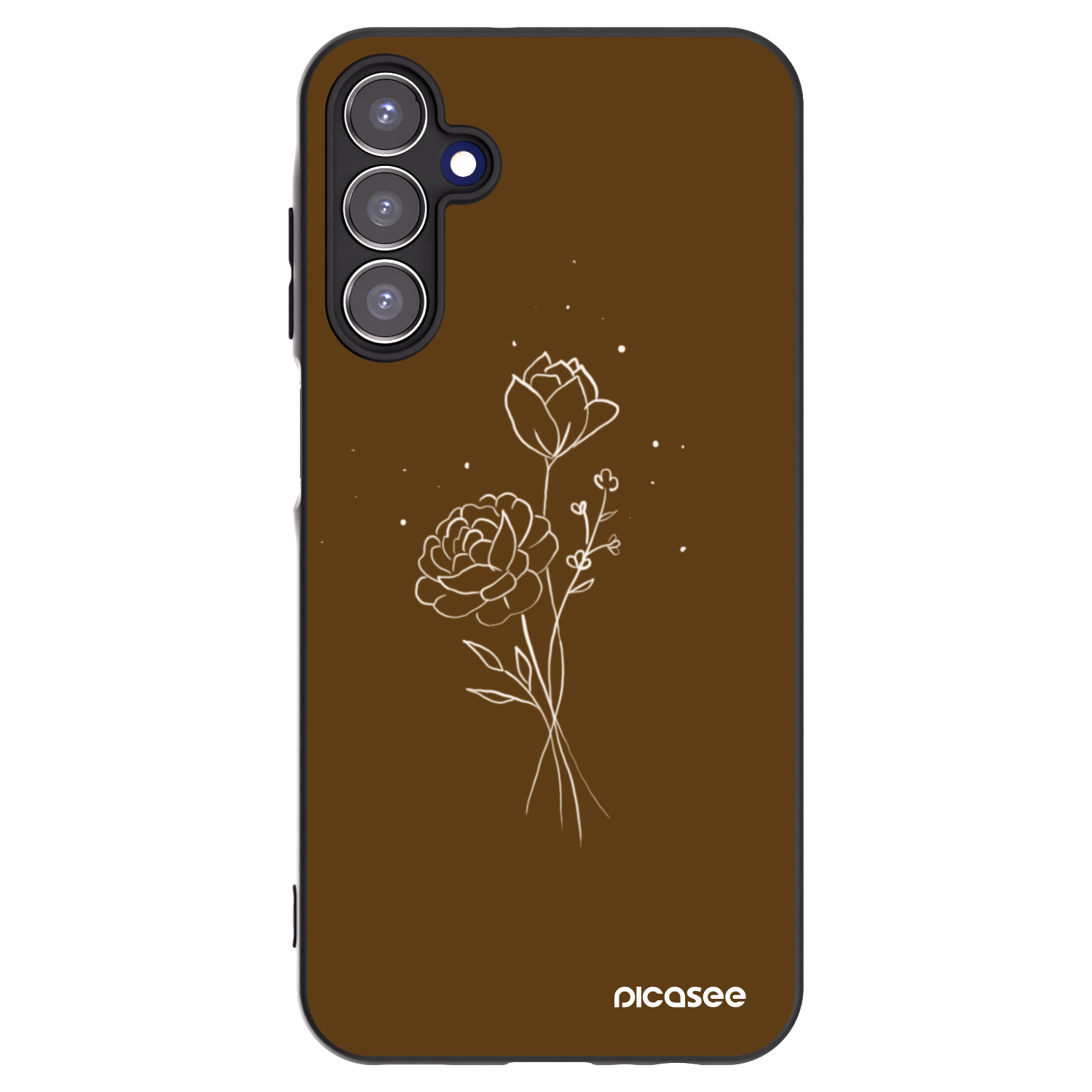 Picasee crna silikonska maskica za Samsung Galaxy A15 A156B 5G - Brown flowers