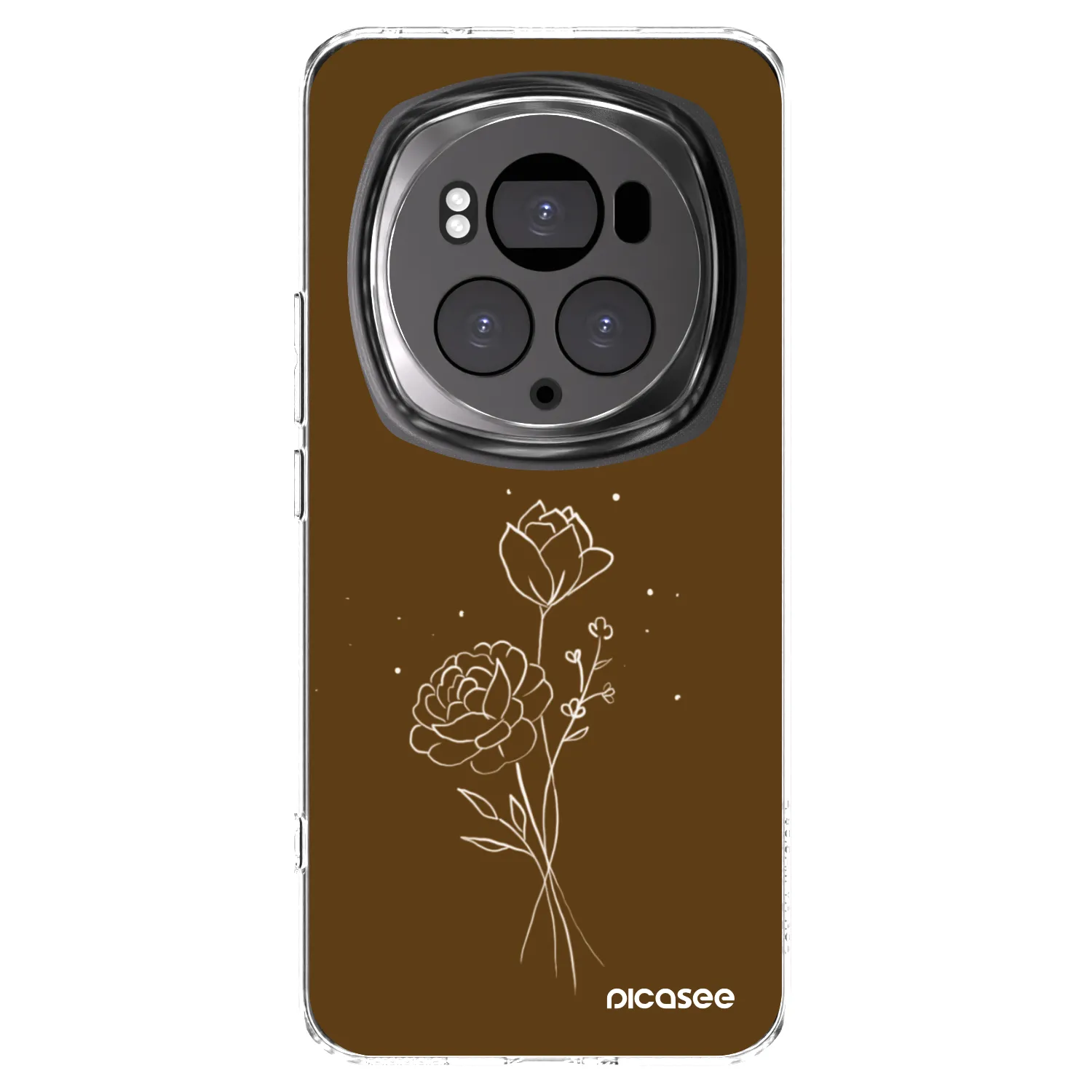 Picasee silikonska prozirna maskica za Honor Magic6 Pro - Brown flowers
