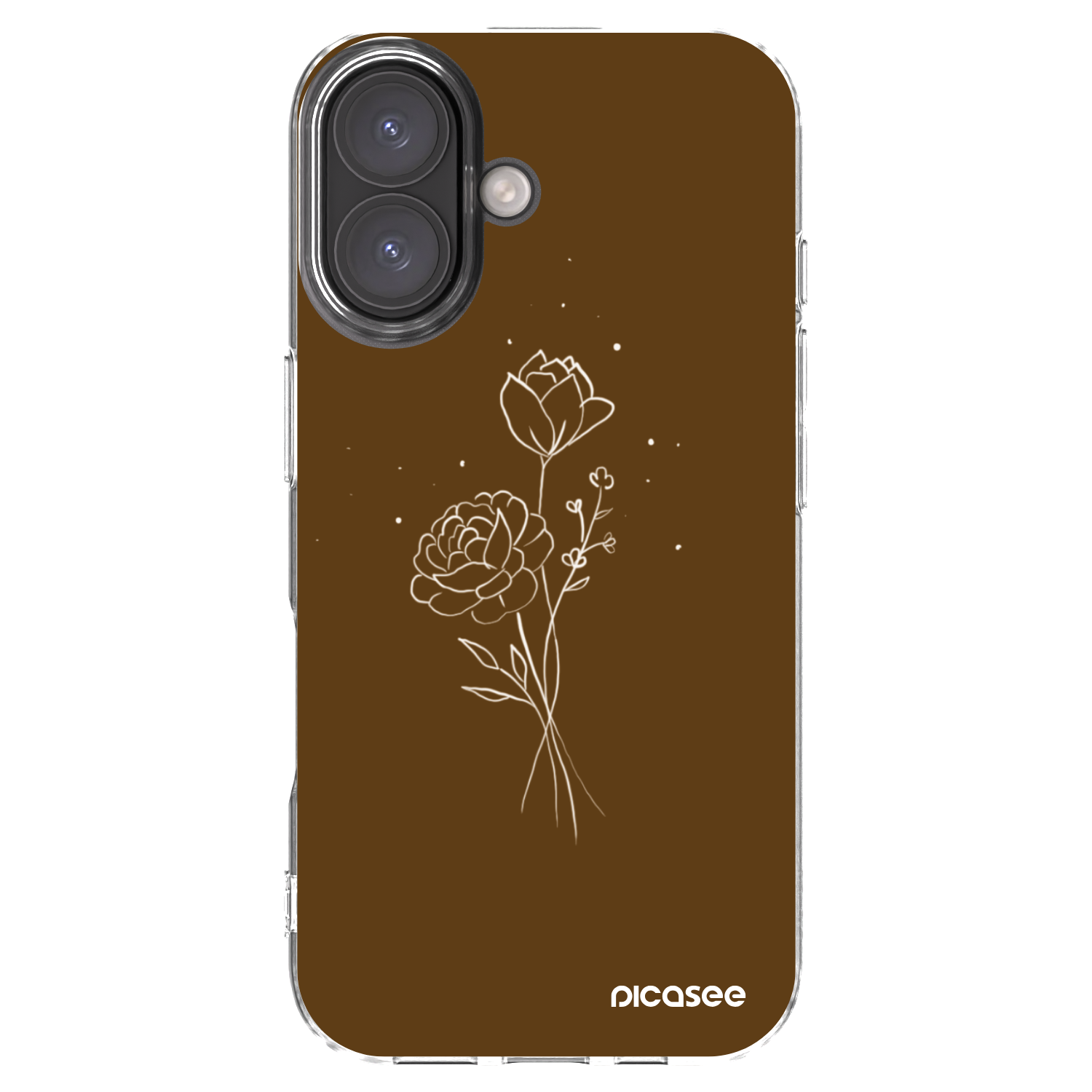 Picasee silikonska prozirna maskica za Apple iPhone 16 - Brown flowers