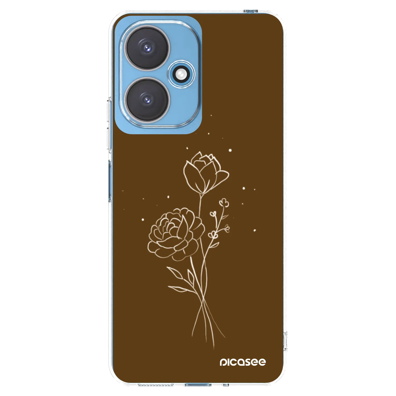 Picasee silikonska prozirna maskica za Xiaomi Redmi 13C 5G - Brown flowers