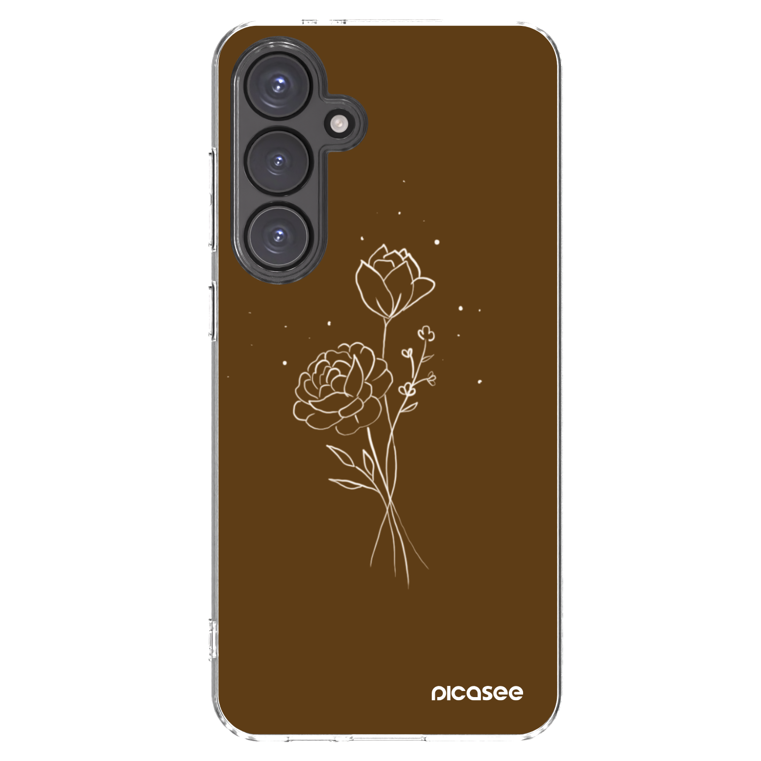 Picasee silikonska prozirna maskica za Samsung Galaxy S24 FE S721B - Brown flowers