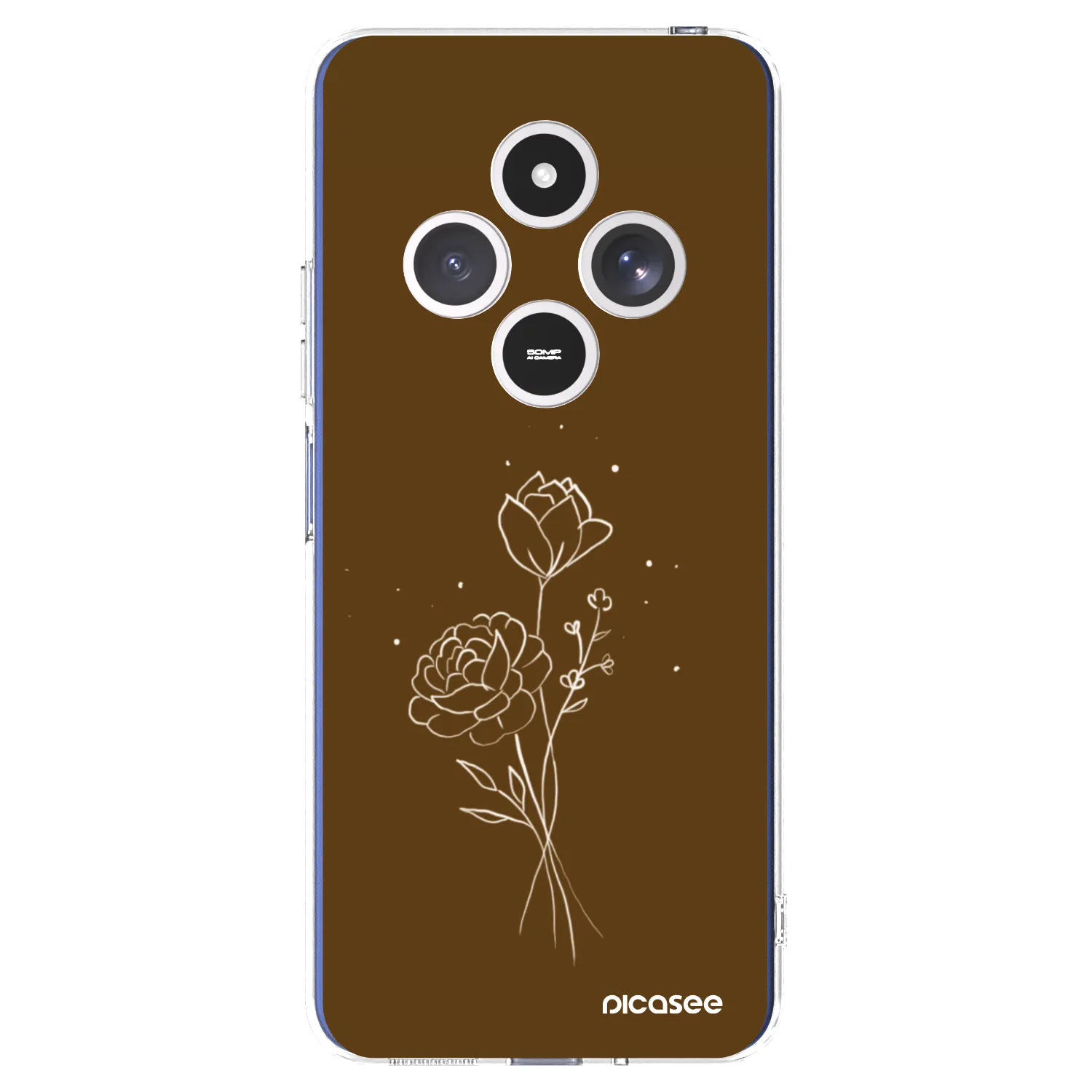 Picasee silikonska prozirna maskica za Xiaomi Redmi 14C - Brown flowers