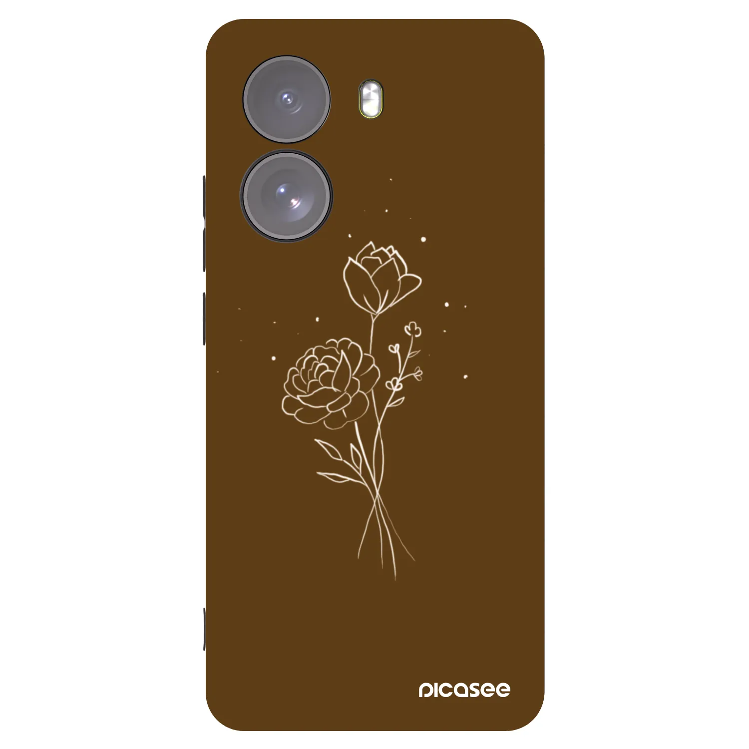 Picasee crna silikonska maskica za Xiaomi Poco X7 - Brown flowers