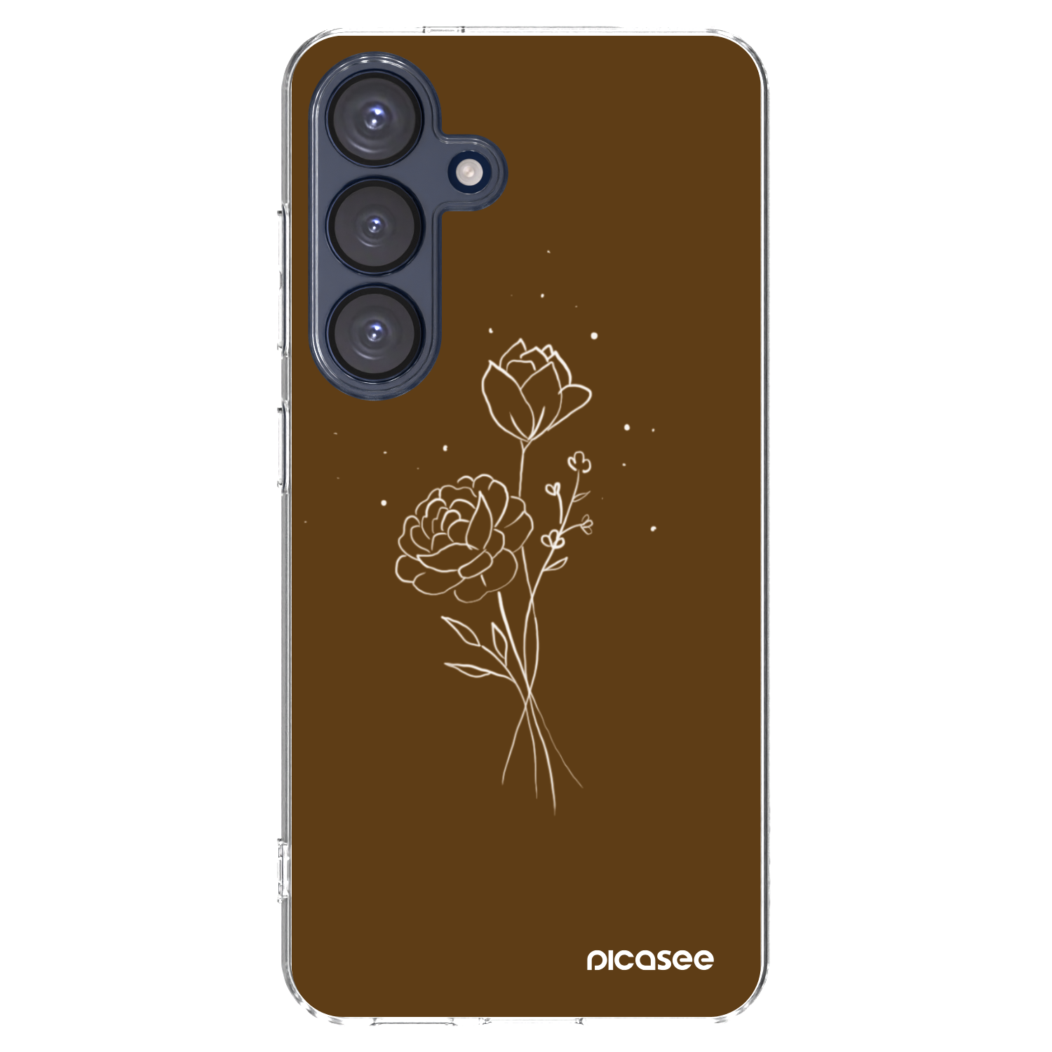 Picasee silikonska prozirna maskica za Samsung Galaxy S25 5G - Brown flowers