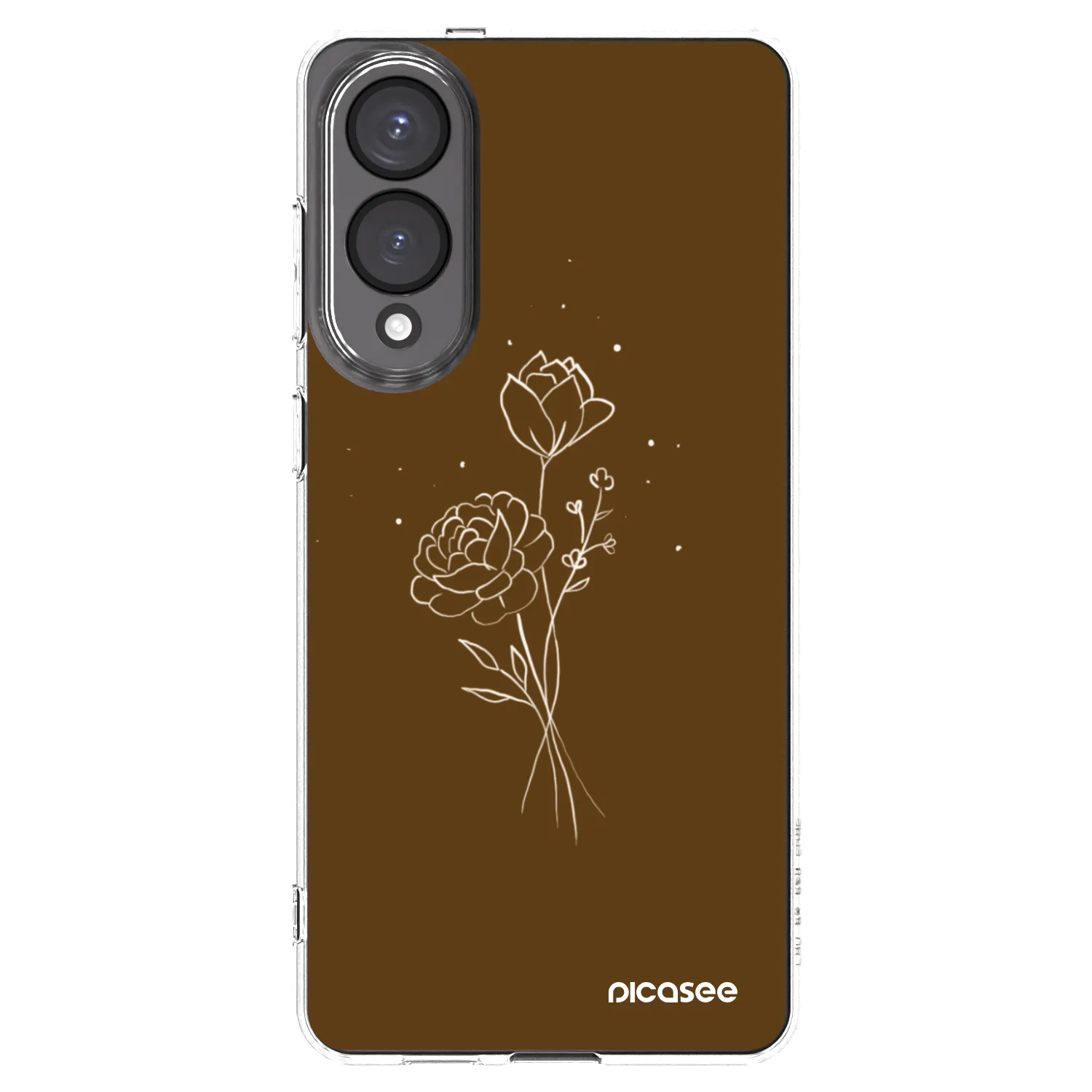 Picasee silikonska prozirna maskica za Samsung Galaxy S25 Edge 5G - Brown flowers