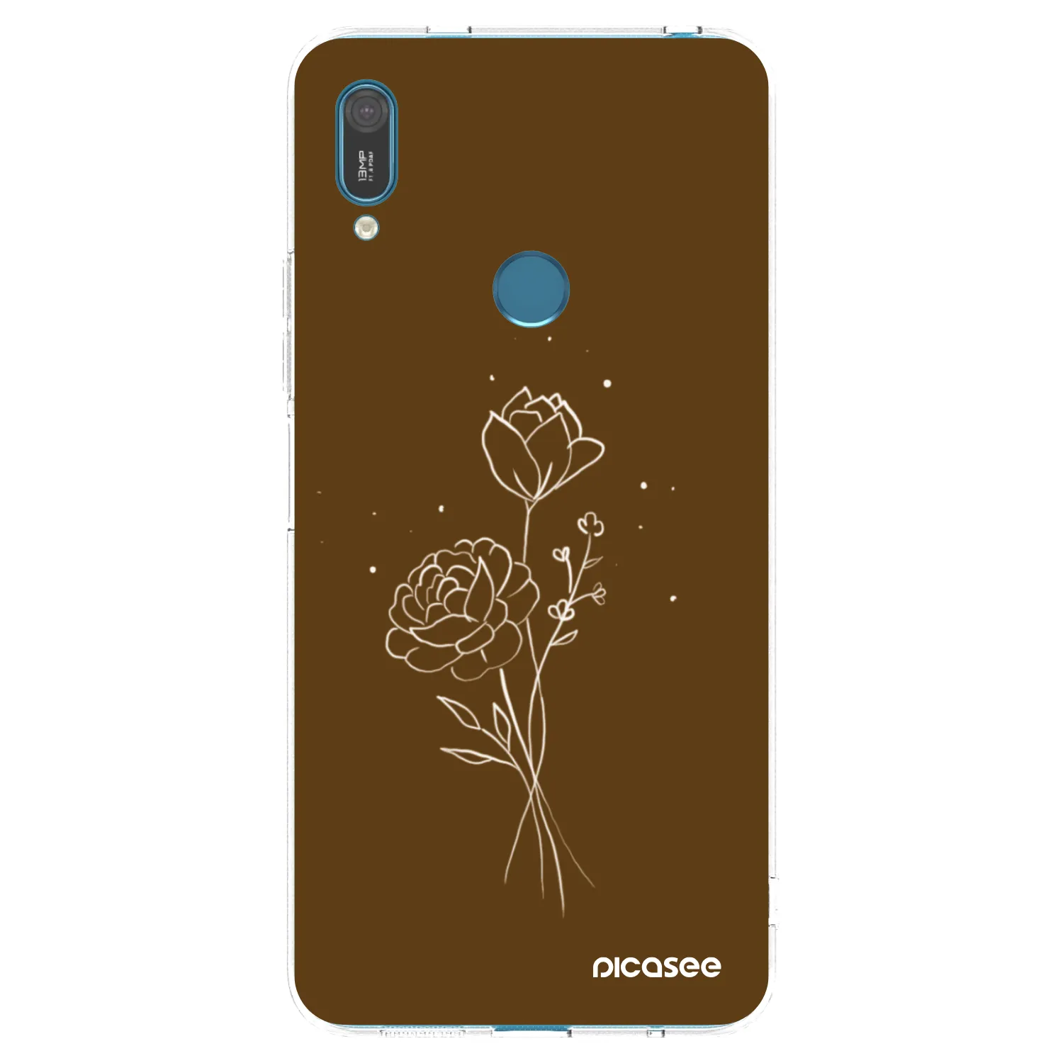 Picasee silikonska prozirna maskica za Huawei Y7 2019 - Brown flowers