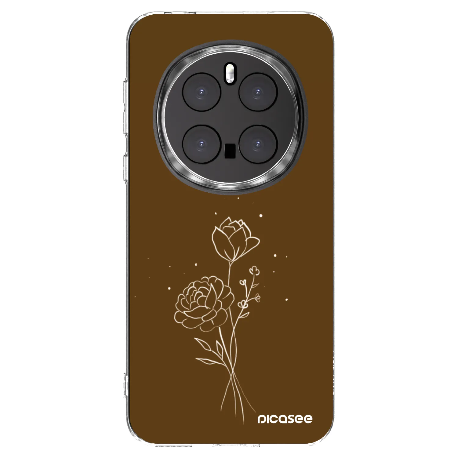 Picasee silikonska prozirna maskica za Honor Magic7 Pro 5G - Brown flowers