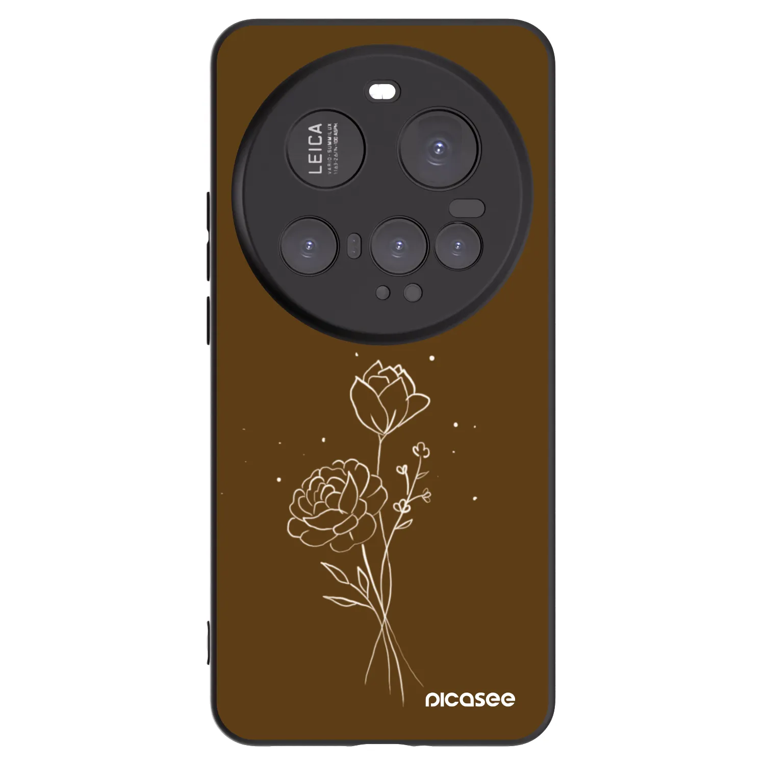 Picasee crna silikonska maskica za Xiaomi 15 Ultra - Brown flowers