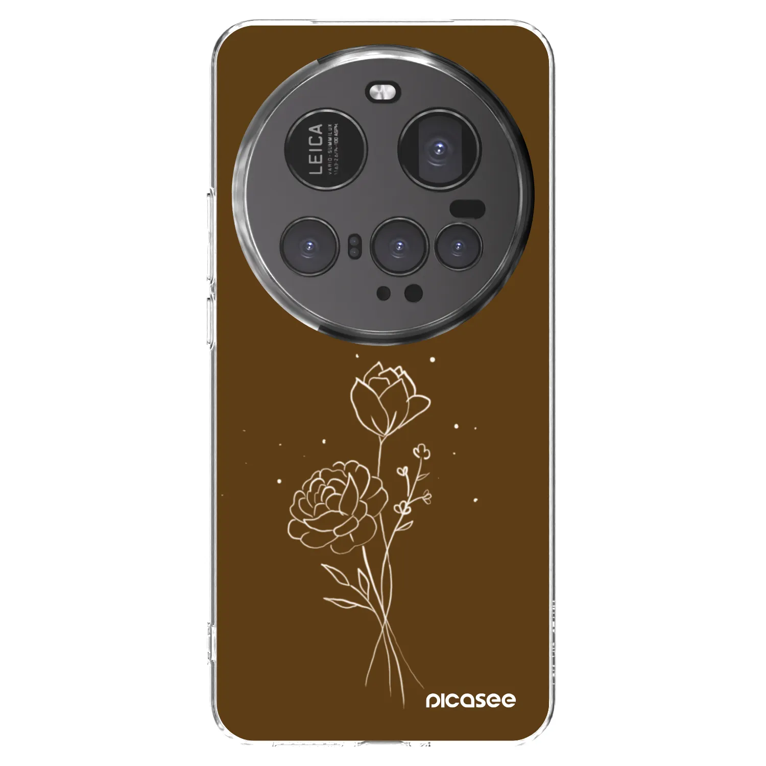 Picasee silikonska prozirna maskica za Xiaomi 15 Ultra - Brown flowers