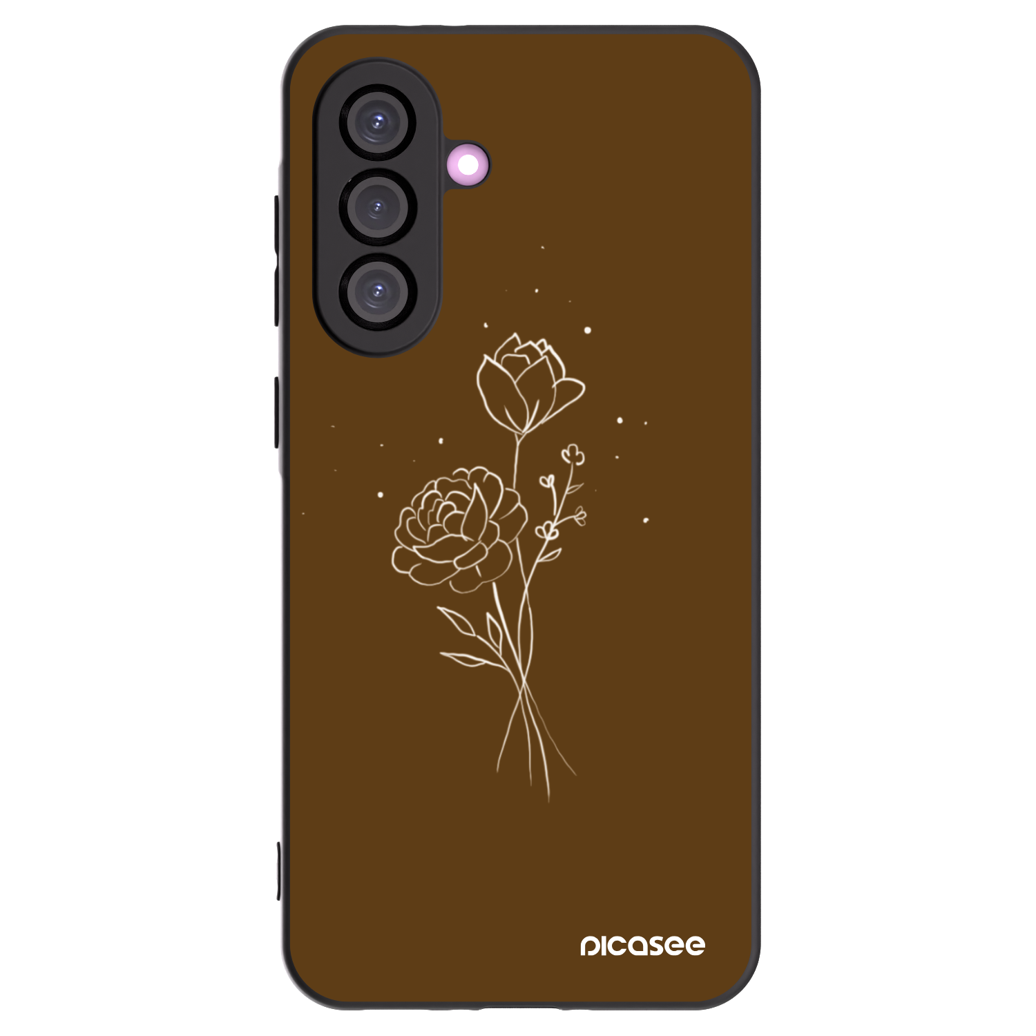 Picasee crna silikonska maskica za Samsung Galaxy A36 5G - Brown flowers