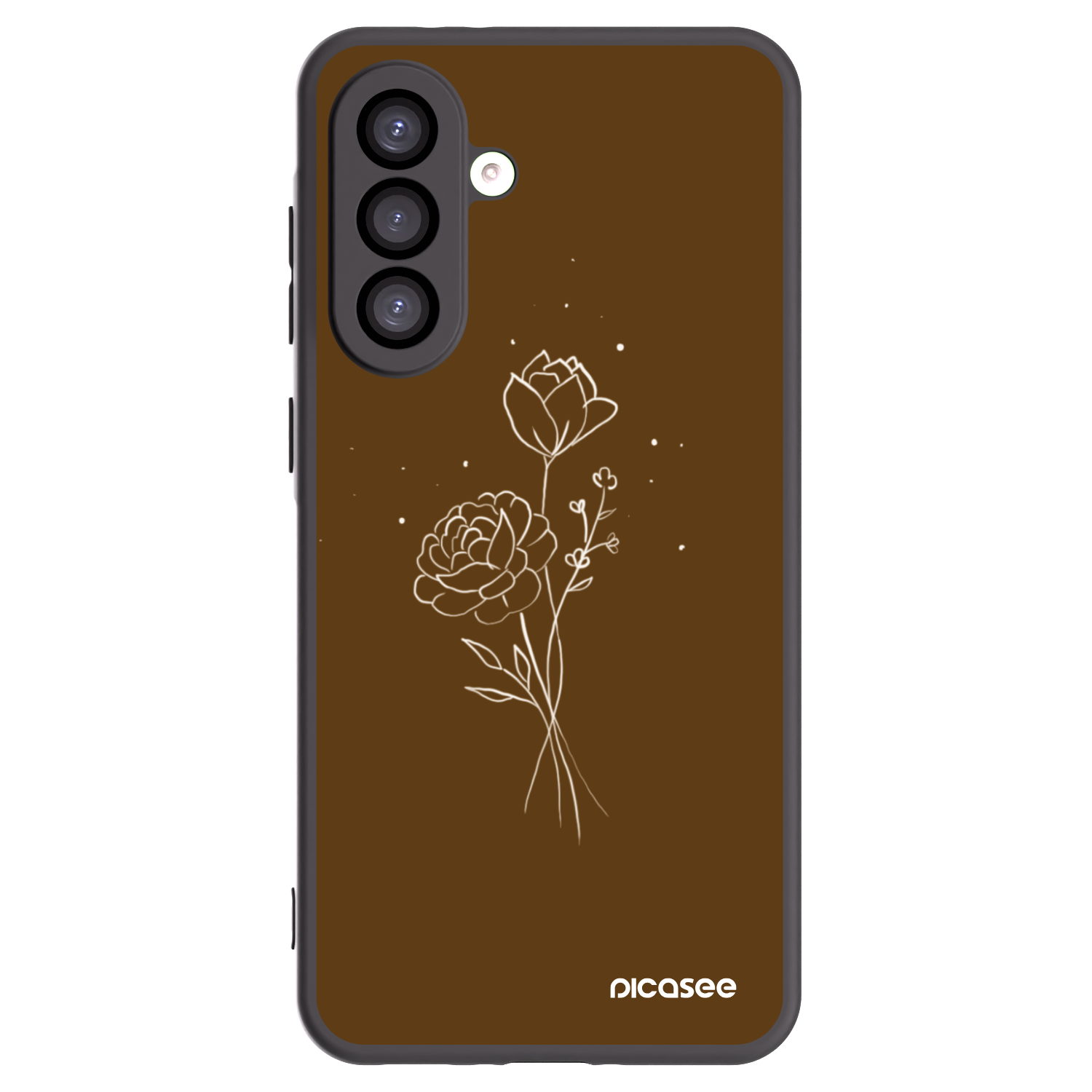 Picasee crna silikonska maskica za Samsung Galaxy A26 5G A266B - Brown flowers