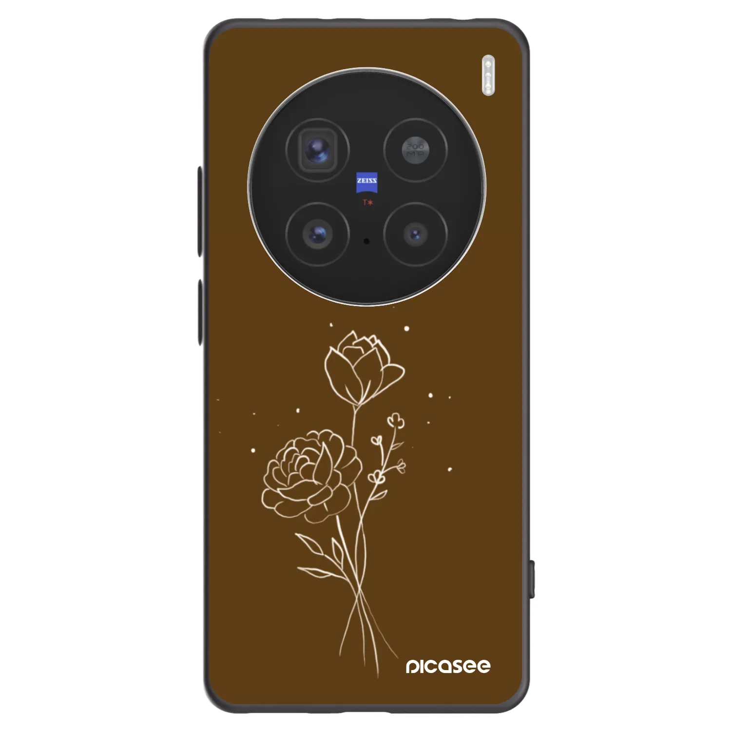 Picasee crna silikonska maskica za Vivo X200 Pro - Brown flowers
