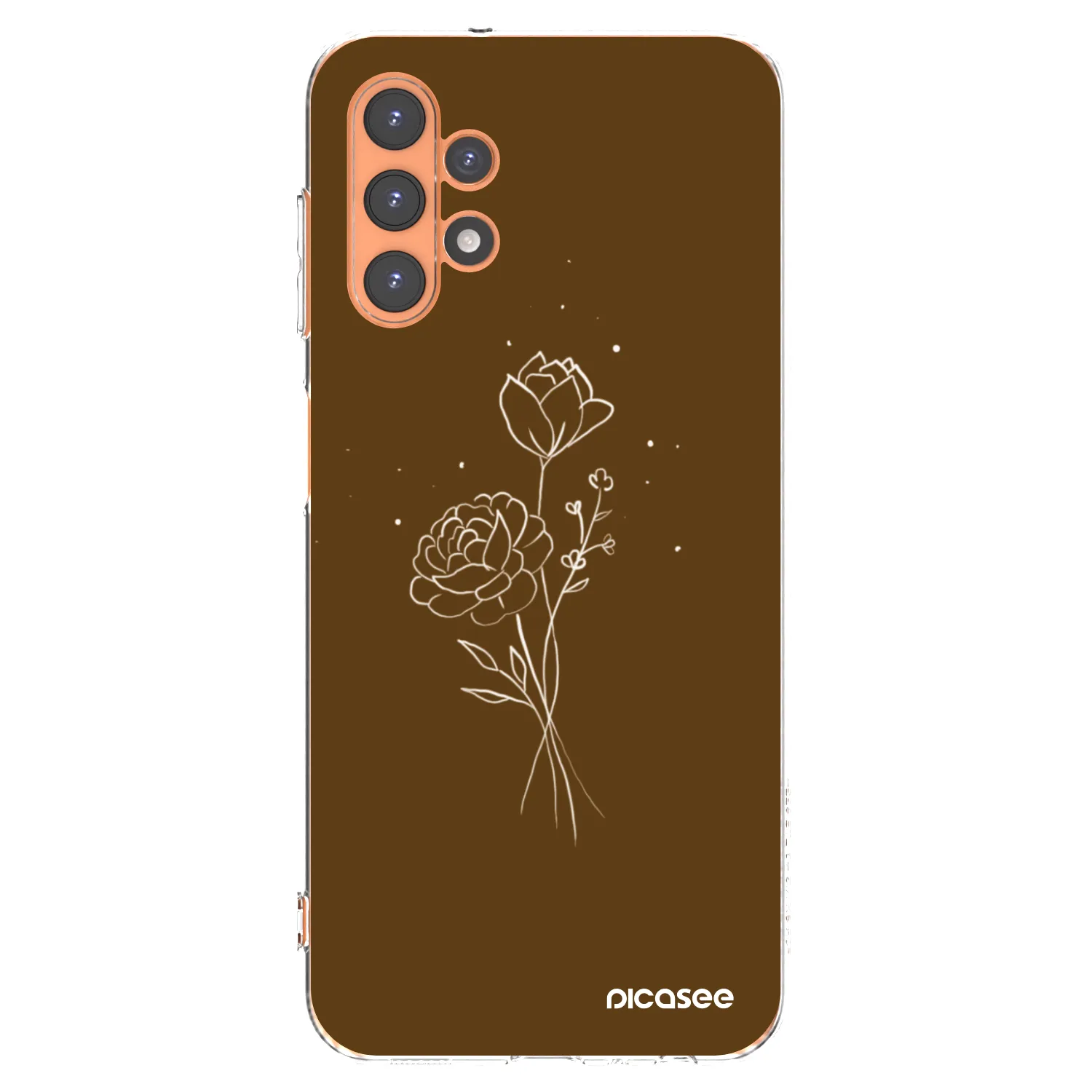 Picasee silikonska prozirna maskica za Samsung Galaxy A13 5G - Brown flowers