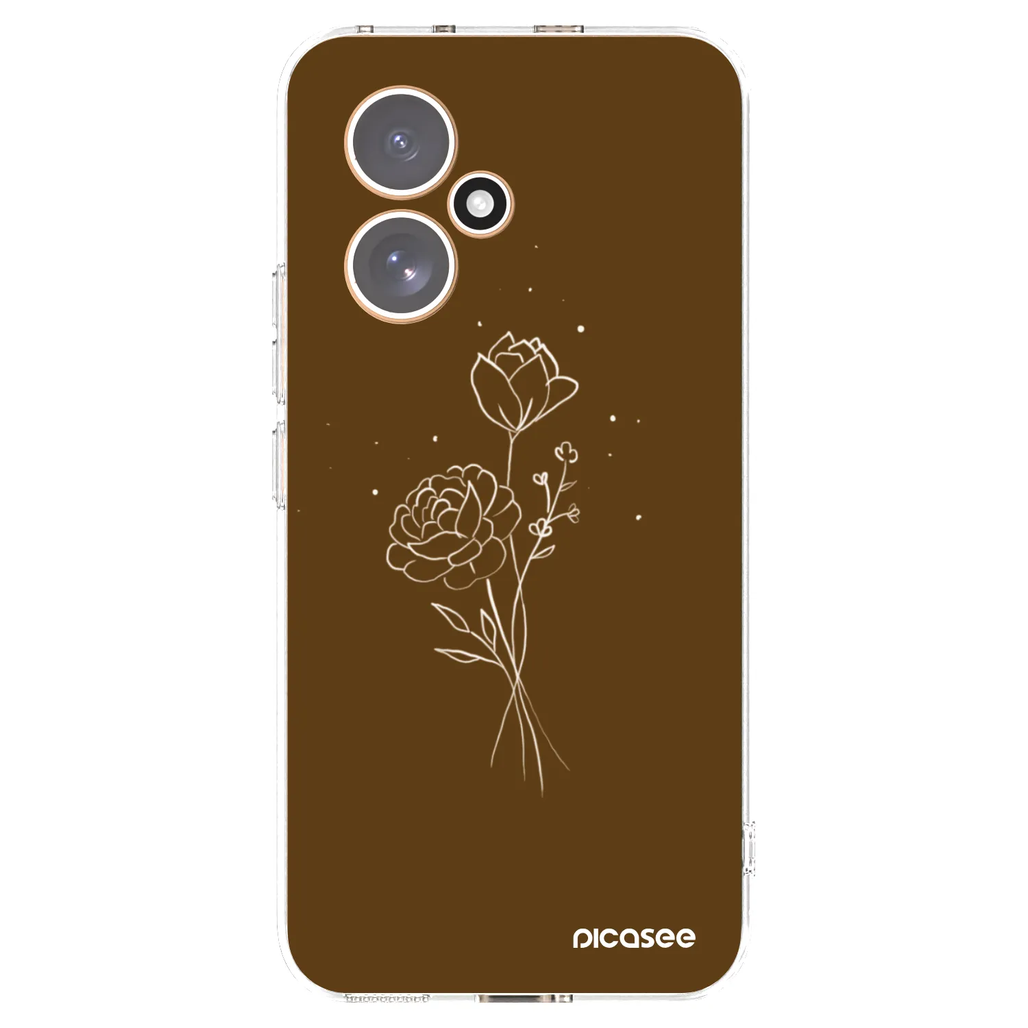 Picasee silikonska prozirna maskica za Honor 400 5G - Brown flowers