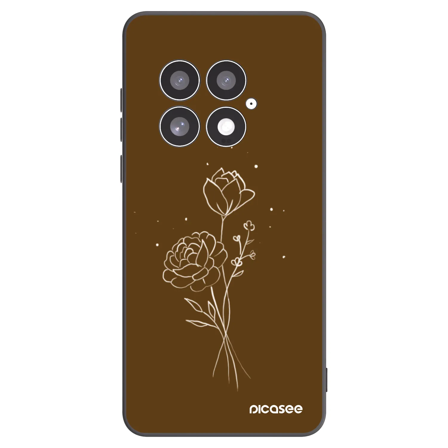 Picasee crna silikonska maskica za OnePlus 13 5G - Brown flowers