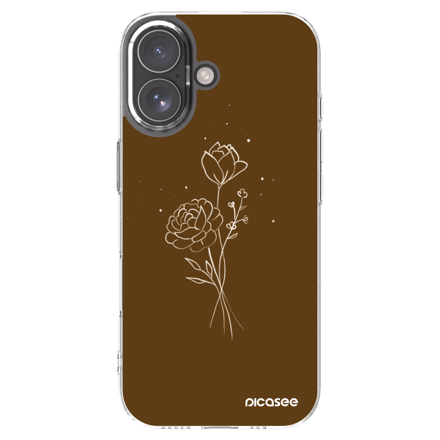 Picasee silikonska prozirna maskica za Apple iPhone 17 - Brown flowers