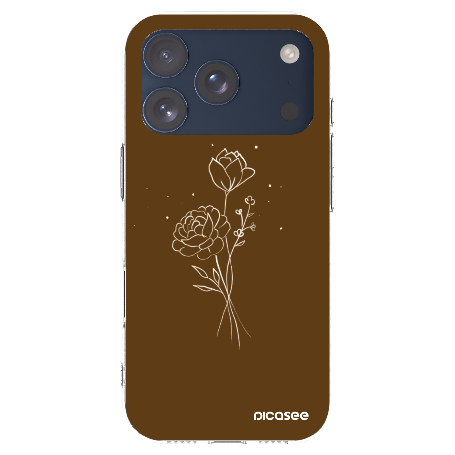 Picasee silikonska prozirna maskica za Apple iPhone 17 Pro - Brown flowers