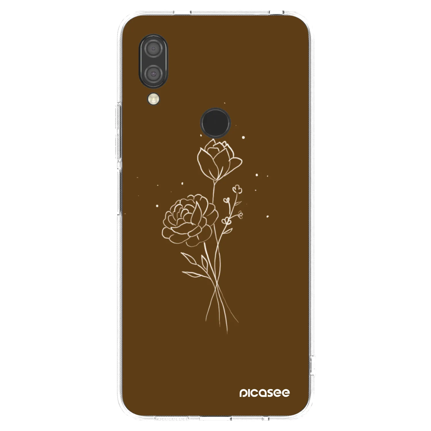 Picasee silikonska prozirna maskica za Xiaomi Redmi 7 - Brown flowers