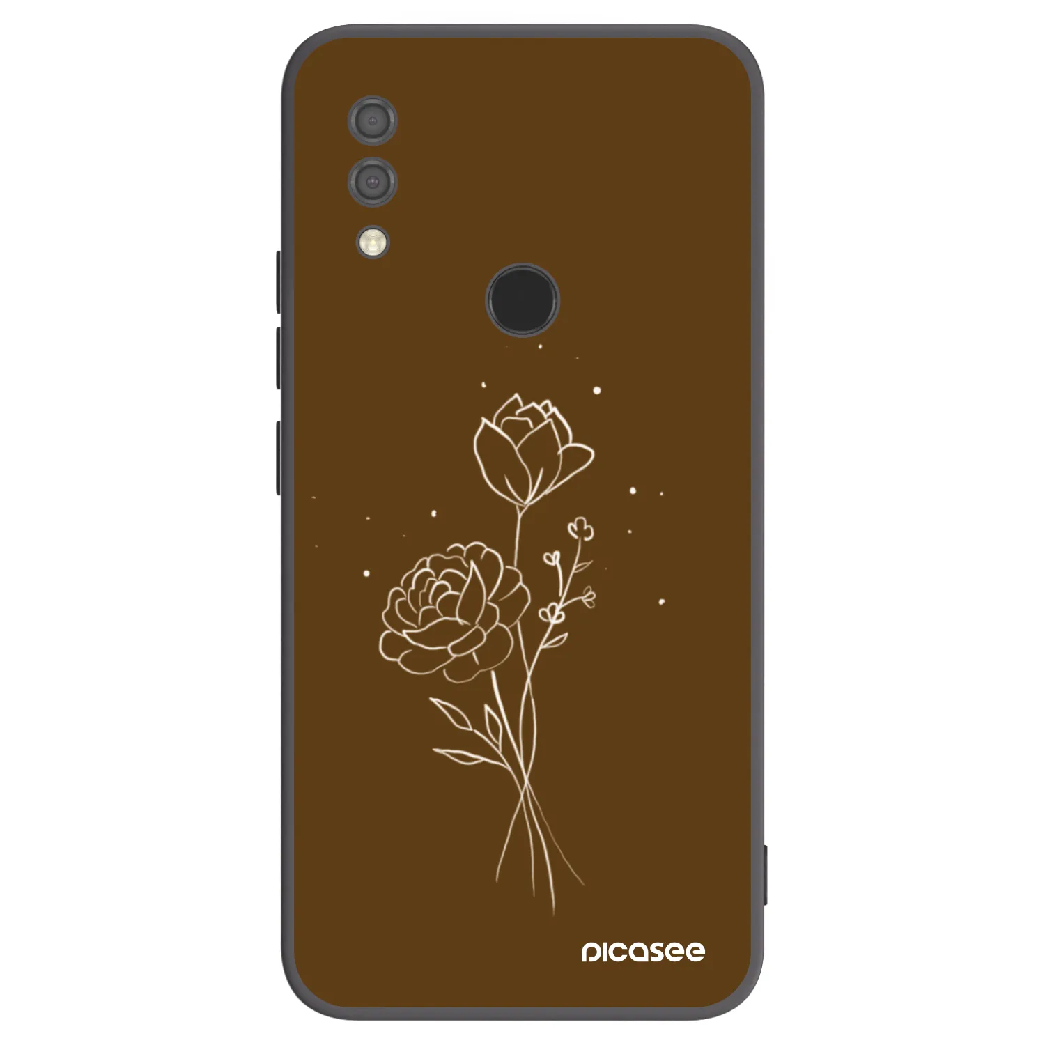 Picasee crna silikonska maskica za Xiaomi Redmi 7 - Brown flowers