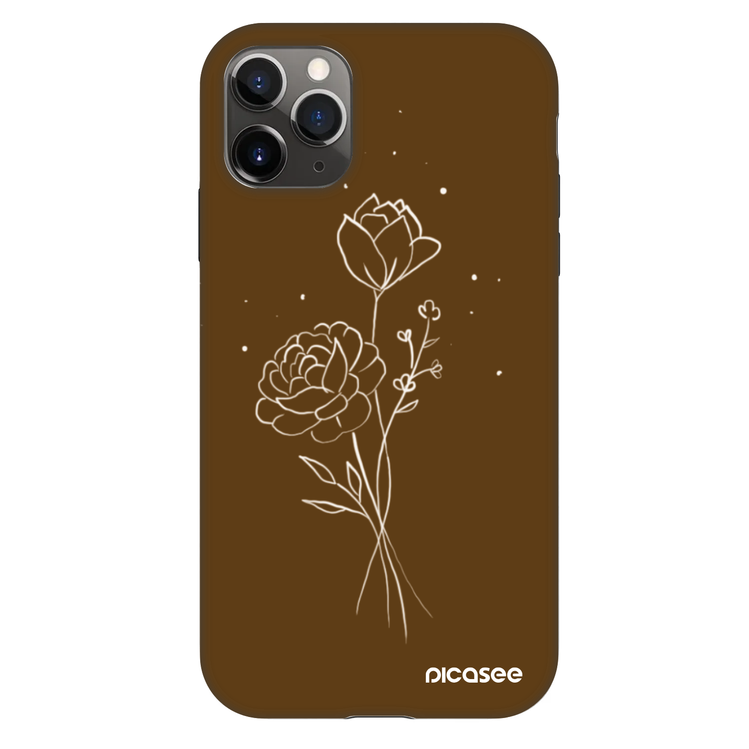 Picasee Fashion Case za Apple iPhone 11 Pro - Brown flowers